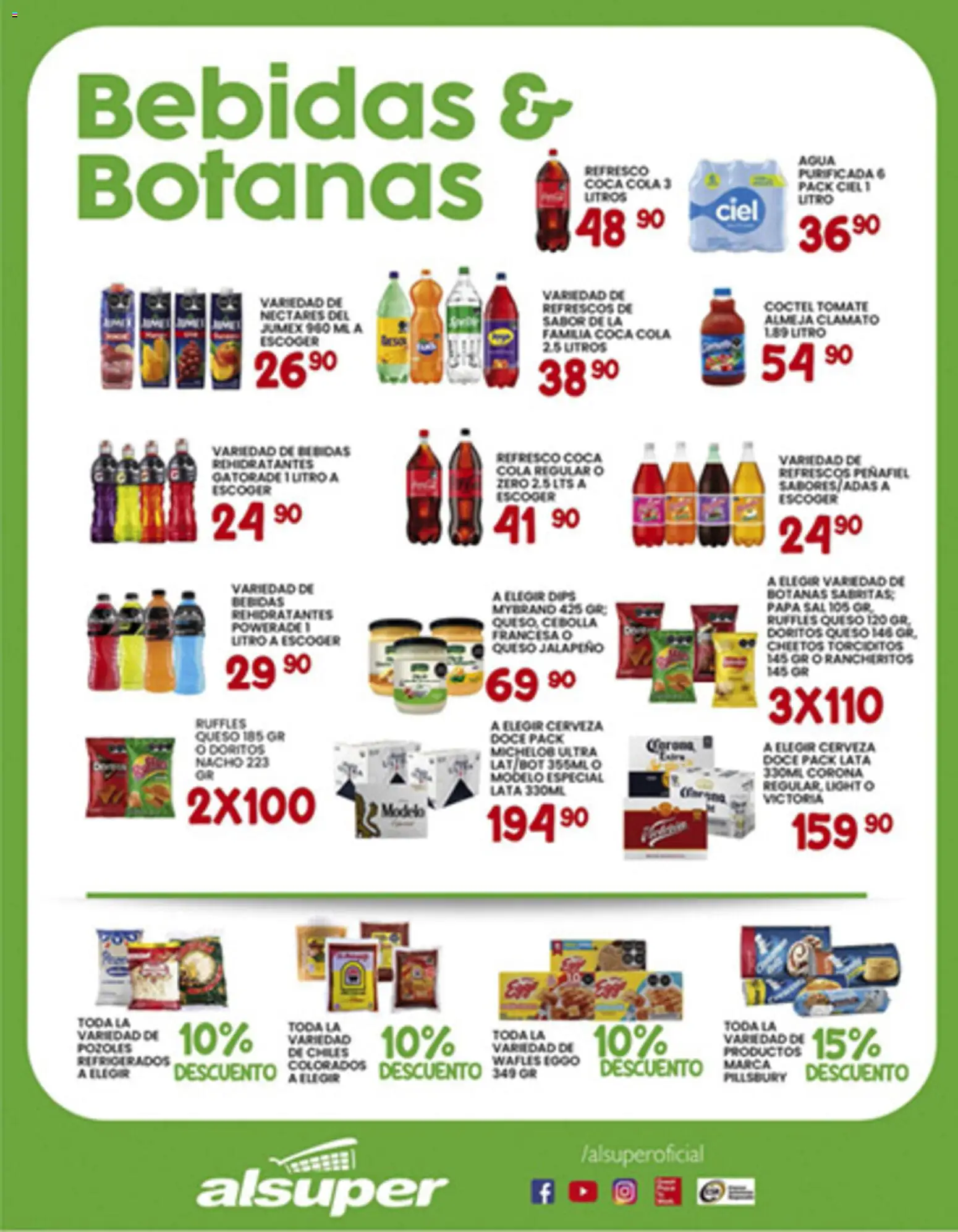 Nuevas ofertas de Alsuper válidas en toda la República Mexicana desde el 02.01.2026. ¡Encuentra las mejores ofertas en Alsuper folleto Laguna! | Página: 3 | Productos: Refresco, Tomate, Queso, Cerveza
