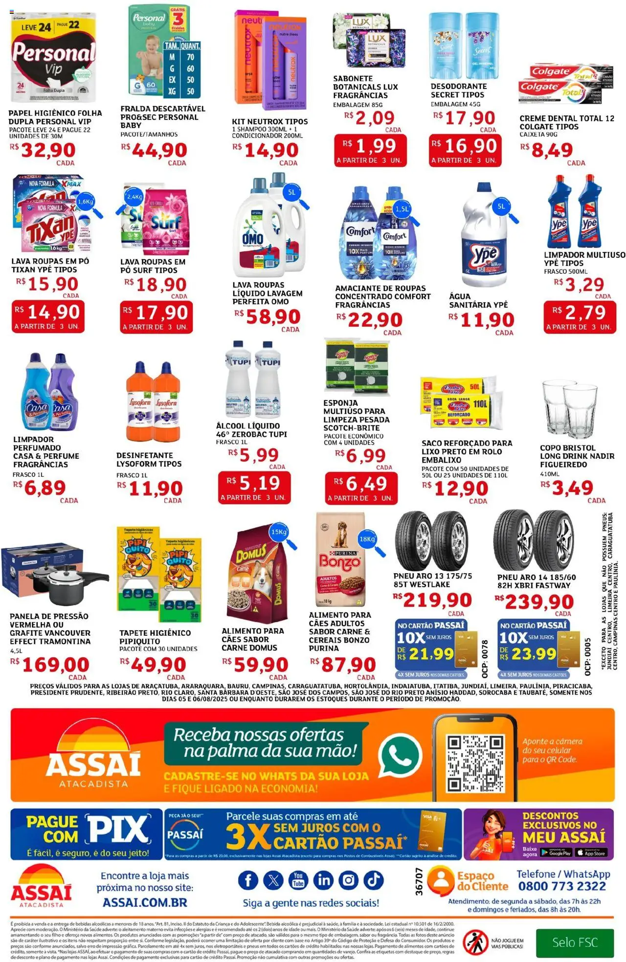 Assaí Atacadista Folheto - válido de 05.08.2025 | Página: 4 | Produtos: Pneu, Tapete, Pneus, Carne