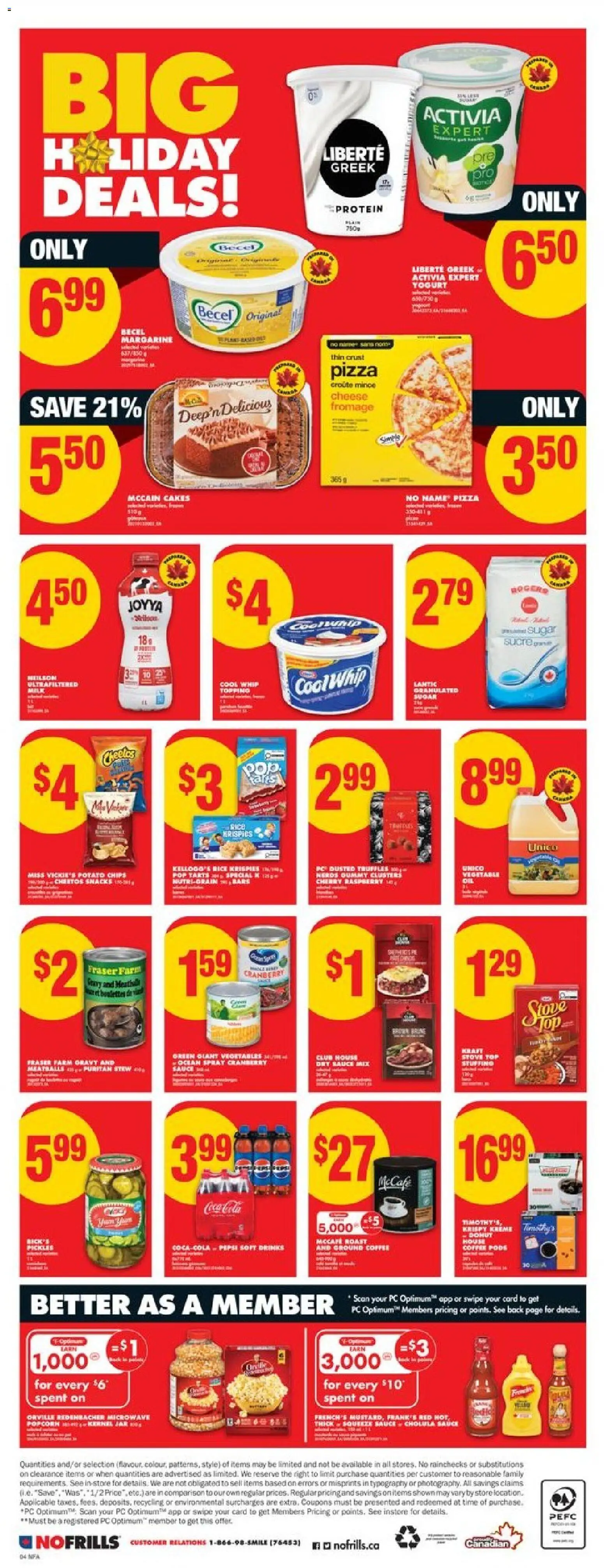 No Frills flyer valid from 11.12.2025 | Page: 4 | Products: Chips, Stove, Oil, Coffee