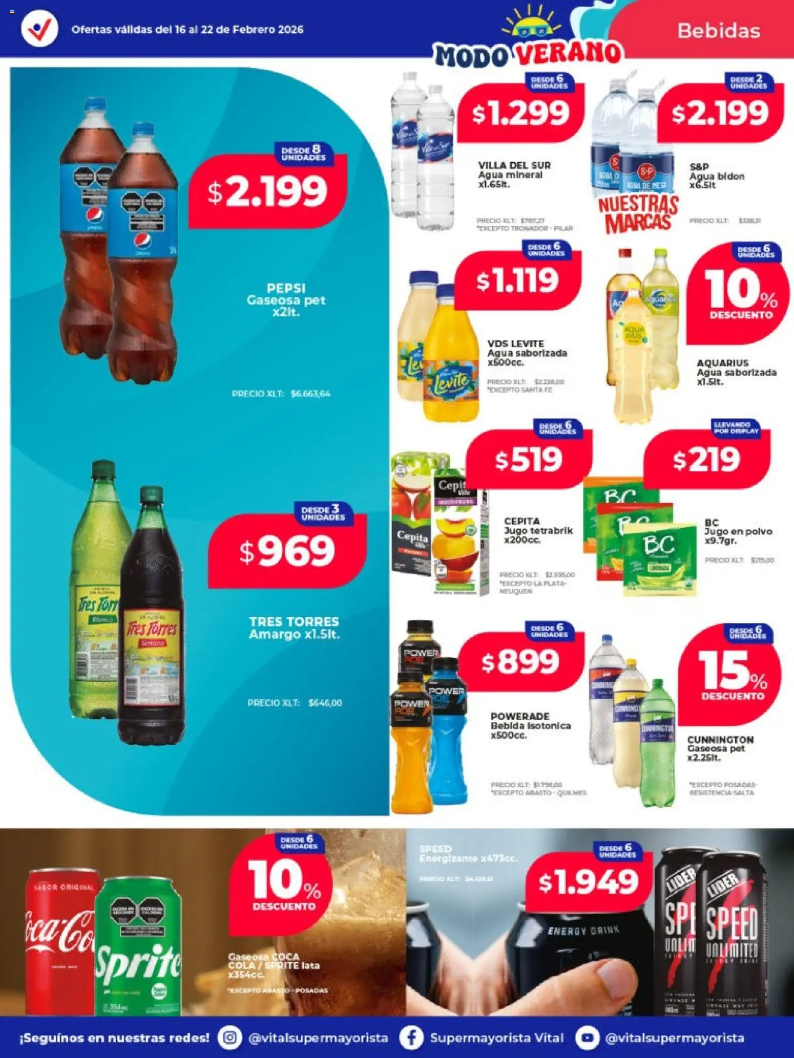 Vital - Ofertas │ válido desde el 16.02.2026 | Página: 14 | Productos: Polvo, Gaseosa, Jugo, Agua saborizada
