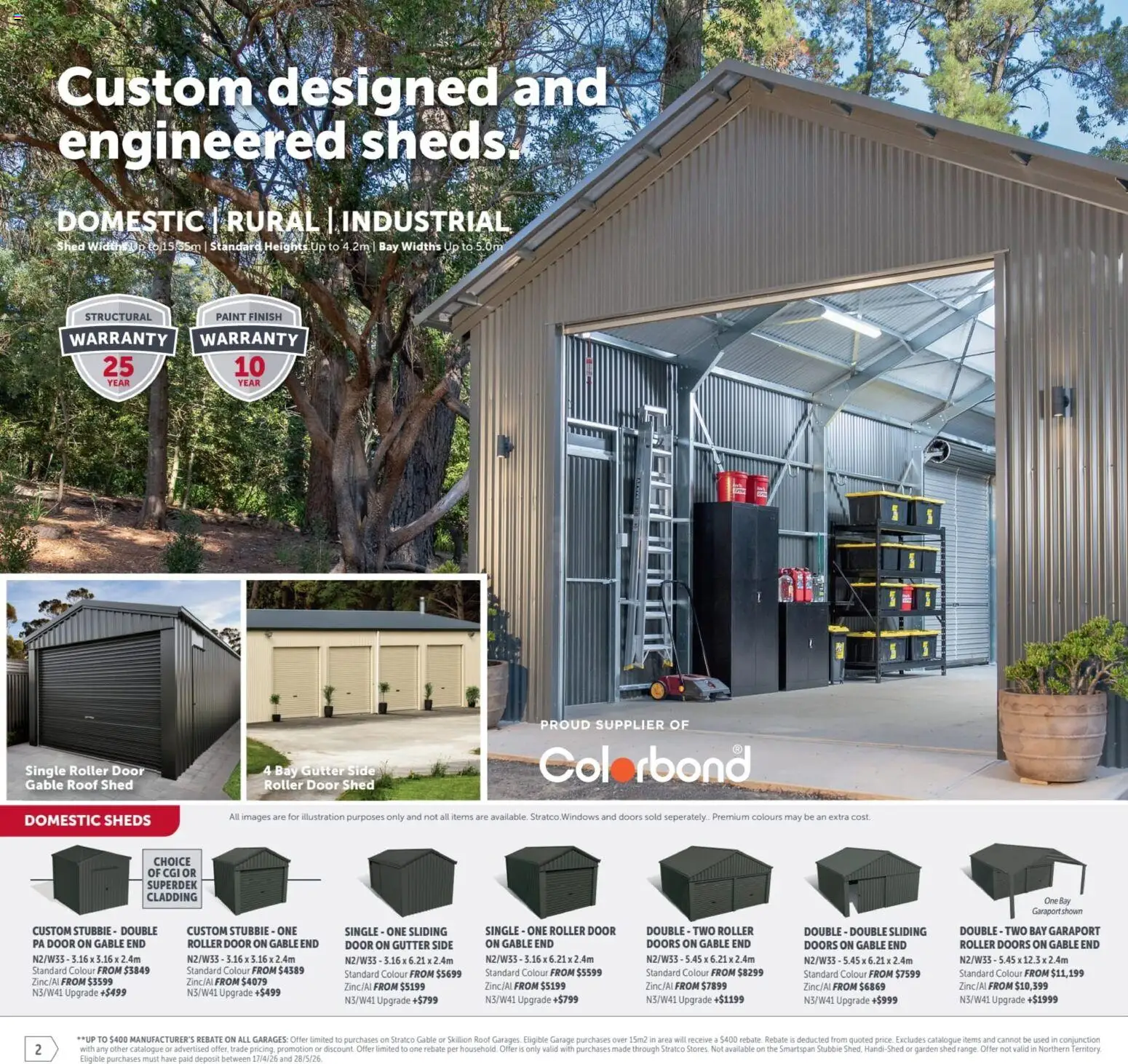 Stratco catalogue - valid from 17.04.2026 | Page: 2 | Products: Door, Shed, Domestic