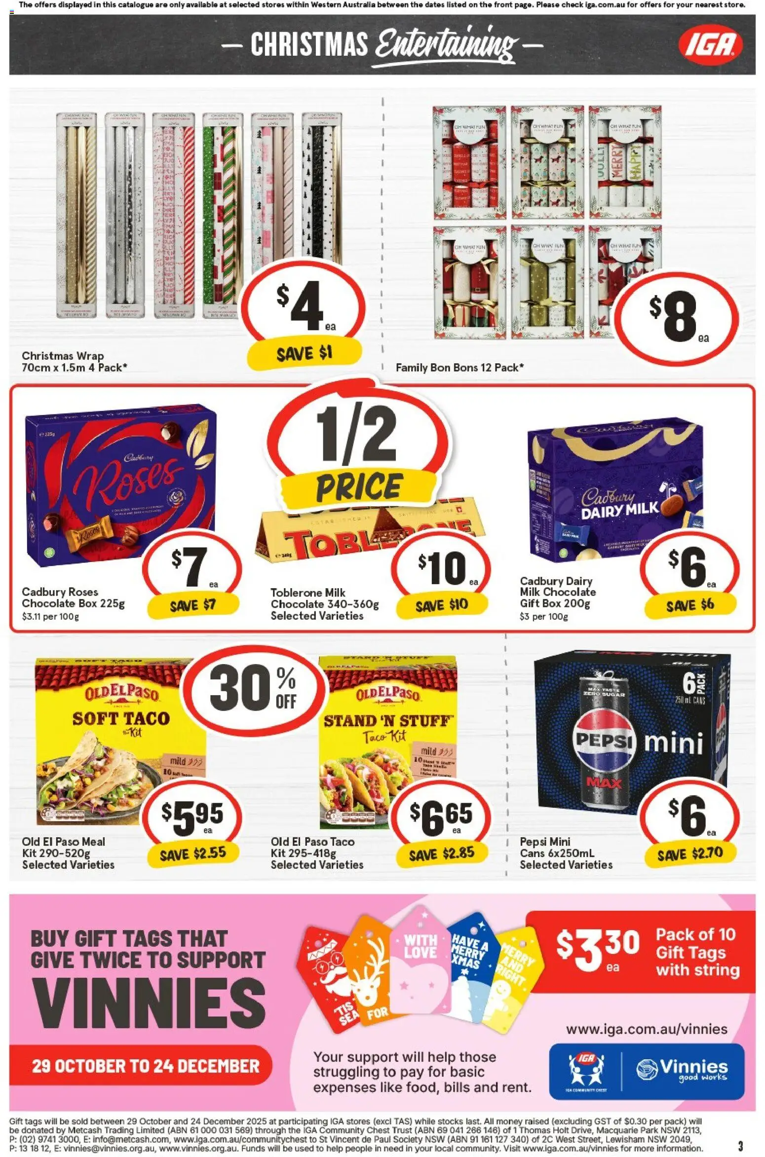 IGA catalogue - valid from 05.11.2025 | Page: 3 | Products: Milk, Chocolate, Pepsi, Sugar
