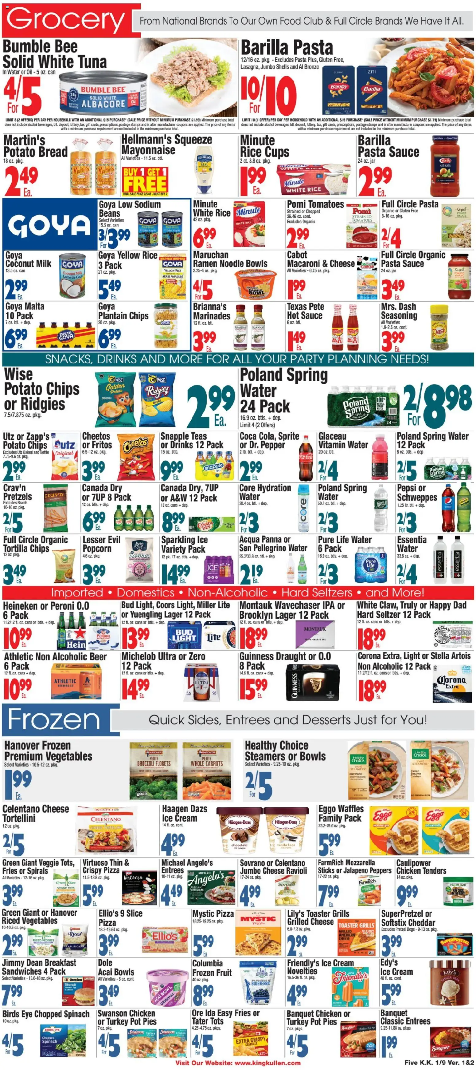 King Kullen Weekly Ad - valid from 08.01.2026 | Page: 5 | Products: Pizza, Ice cream, Vegetables, Cauliflower