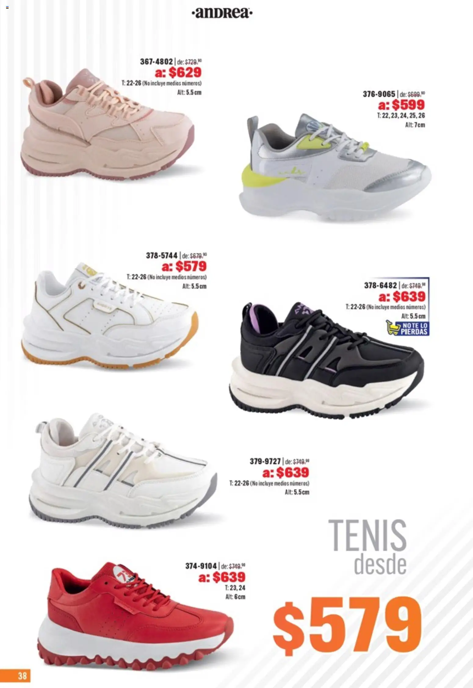 Nuevas ofertas de Andrea válidas en toda la República Mexicana desde el 05.04.2026. ¡Encuentra las mejores ofertas en Andrea catálogo Outlet! | Página: 38 | Productos: Tenis