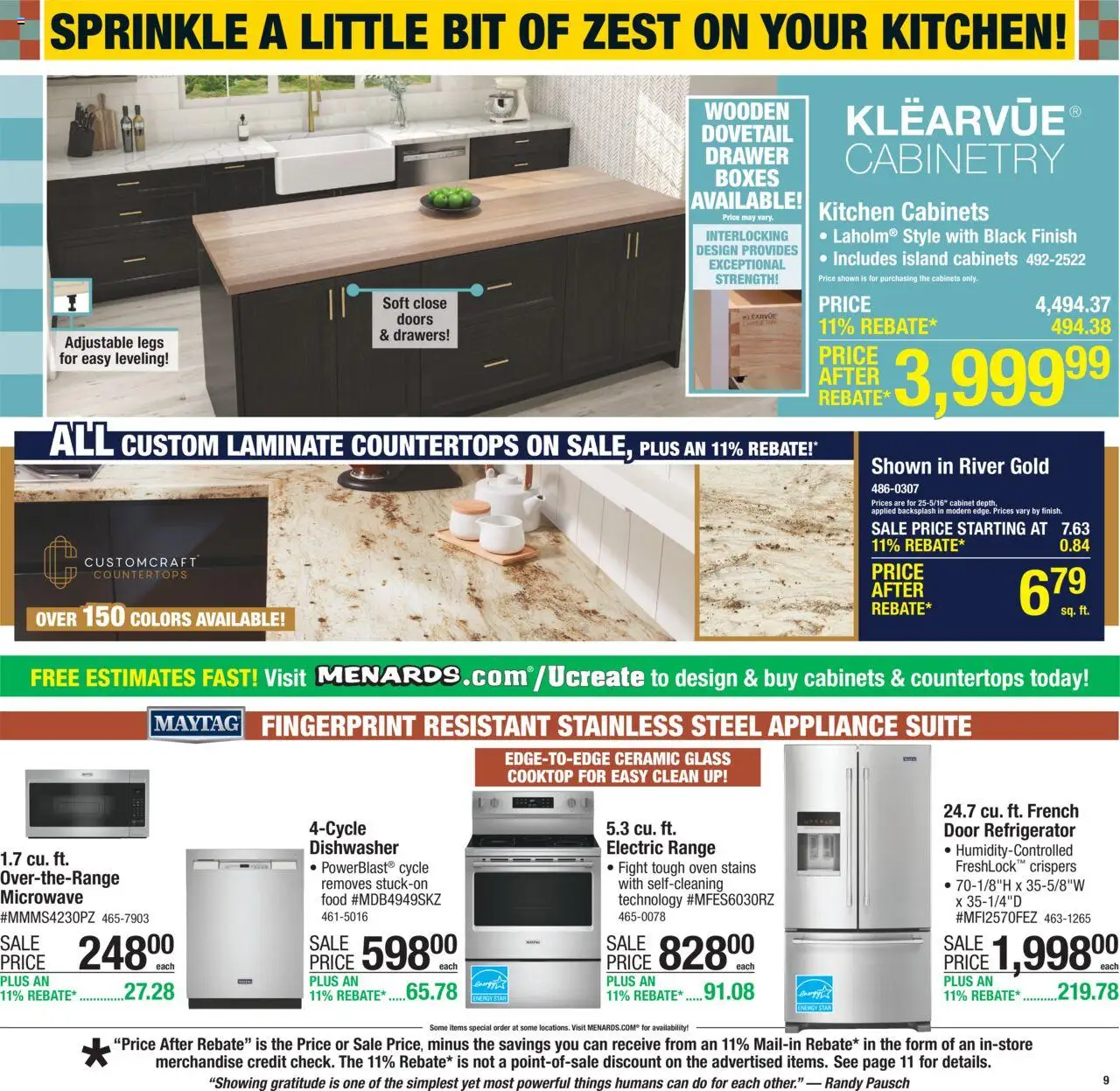 Menards Weekly Ad - valid from 17.09.2025 | Page: 13 | Products: Microwave, Refrigerator, Oven, Dishwasher