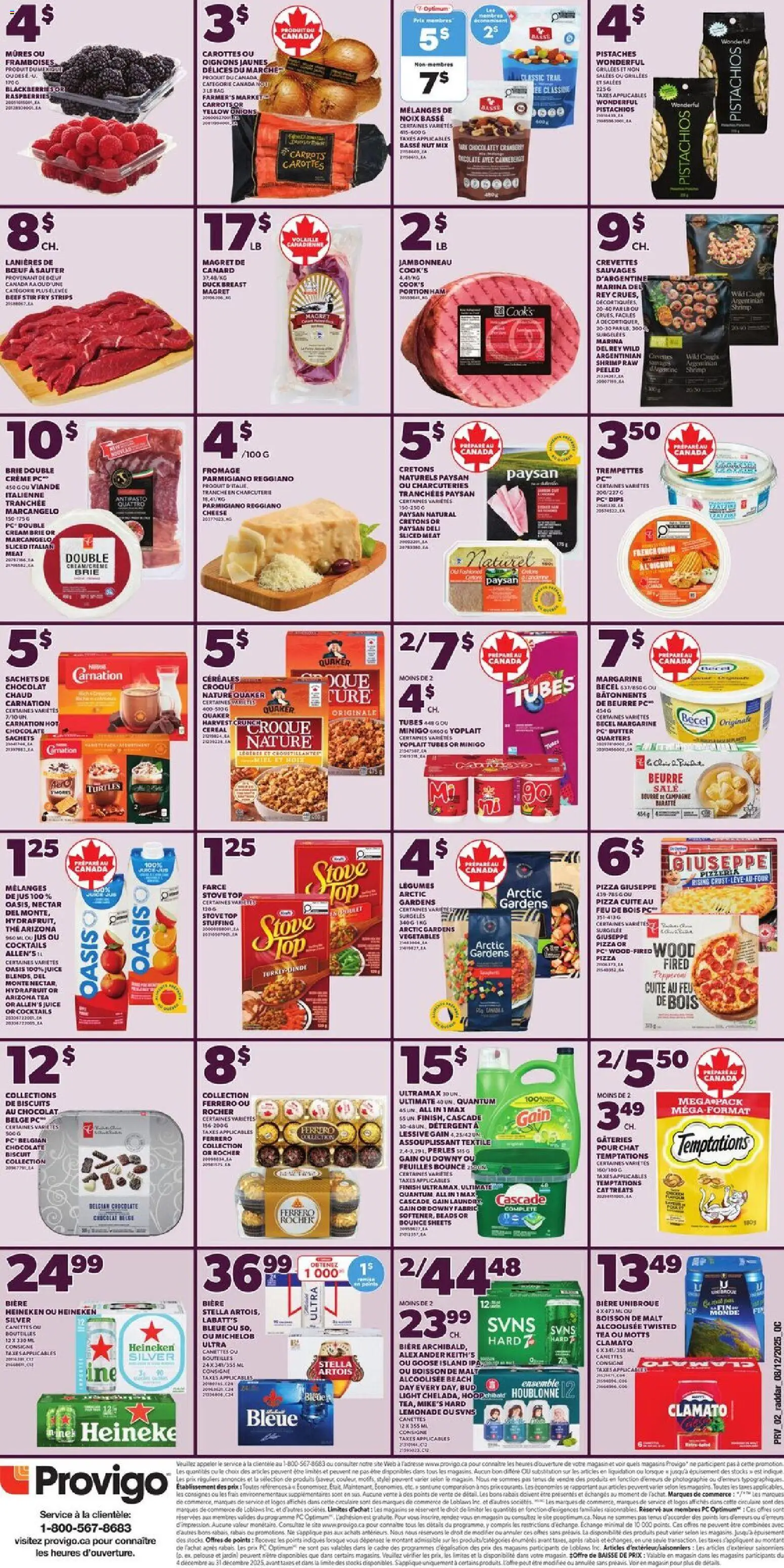 Provigo flyer valid from 11.12.2025 | Page: 3 | Products: Turkey, Chocolate, Pizza, Juice