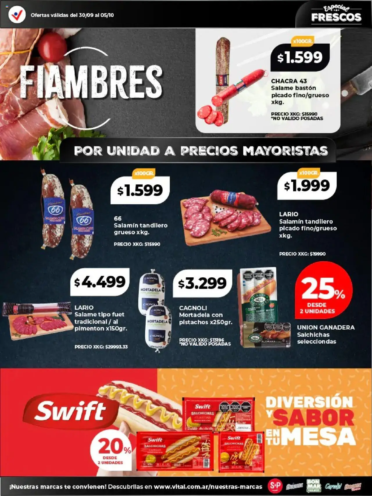 Vital - Especial de frescos │ válido desde el 30.09.2025 | Página: 10 | Productos: Mortadela, Pimentón, Salame, Té