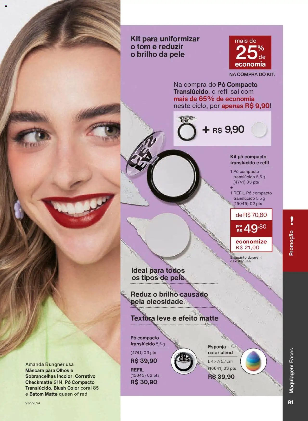 Natura Folheto - válido de 15.06.2025 | Página: 91 | Produtos: Pó compacto, Maquiagem, Corretivo, Batom