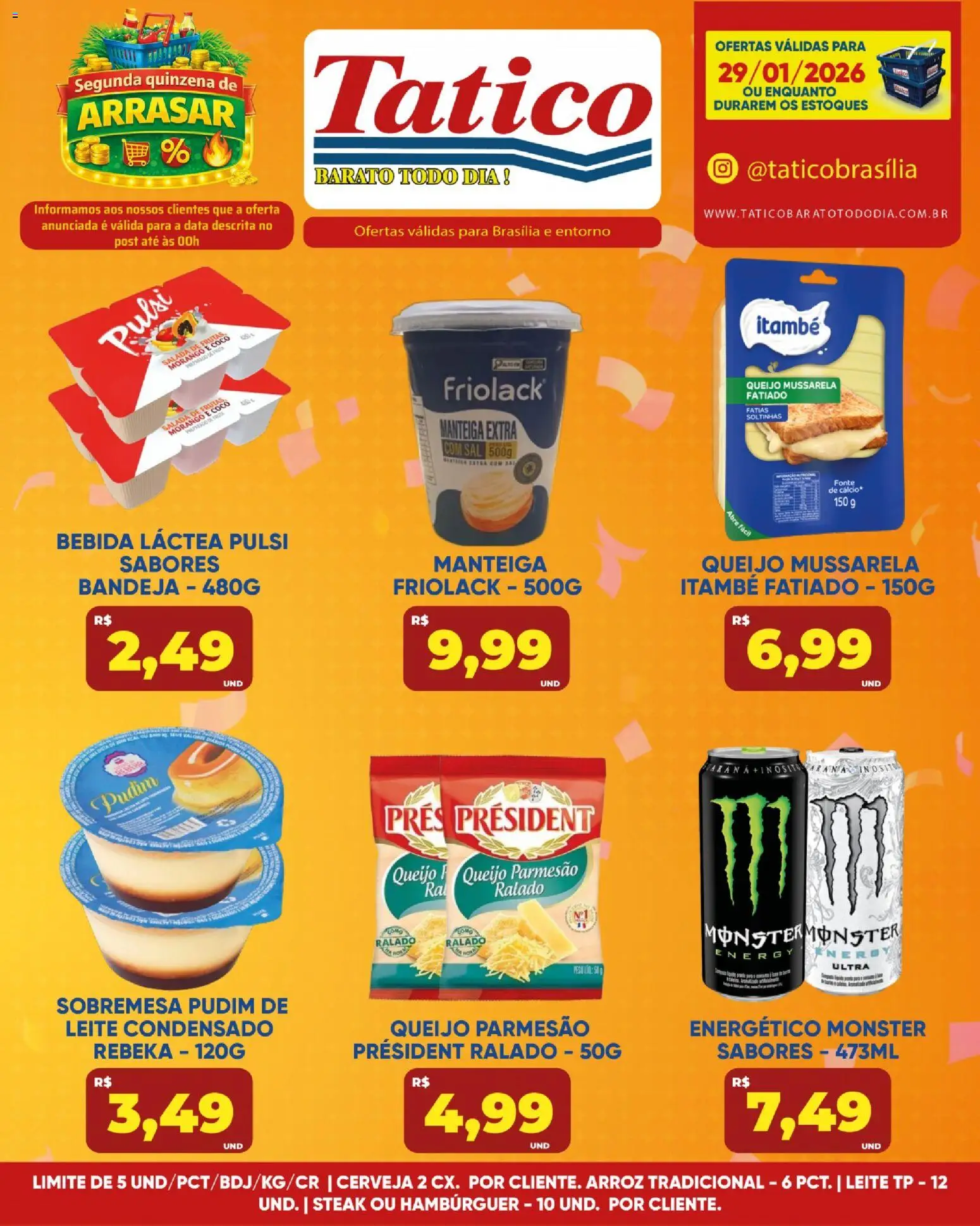Tatico Folheto - válido de 29.01.2026 | Página: 8 | Produtos: Queijo, Arroz, Queijo parmesão, Monster