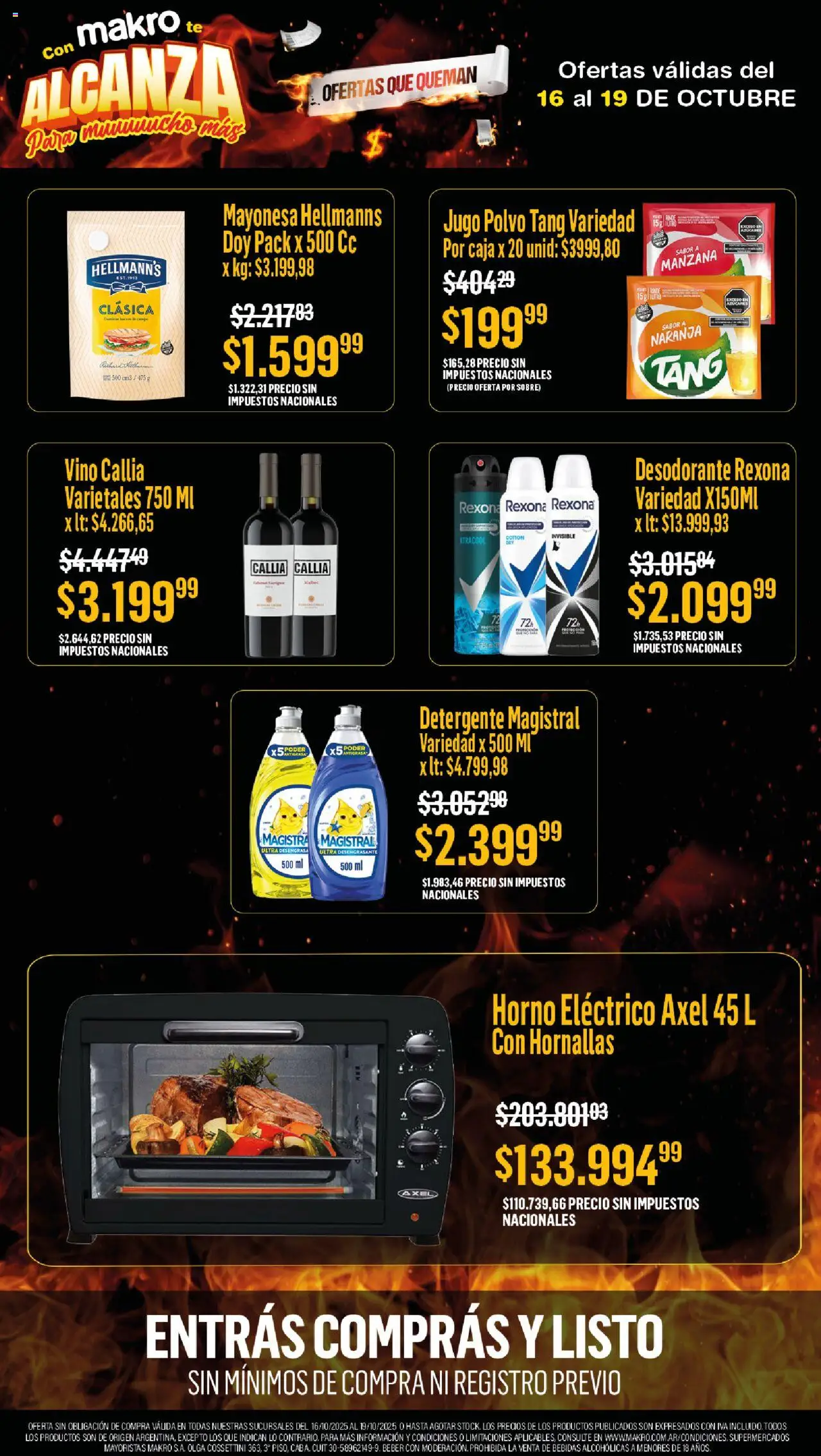 Makro ofertas │ válido desde el 16.10.2025 | Página: 2 | Productos: Horno, Desodorante, Horno eléctrico, Vino