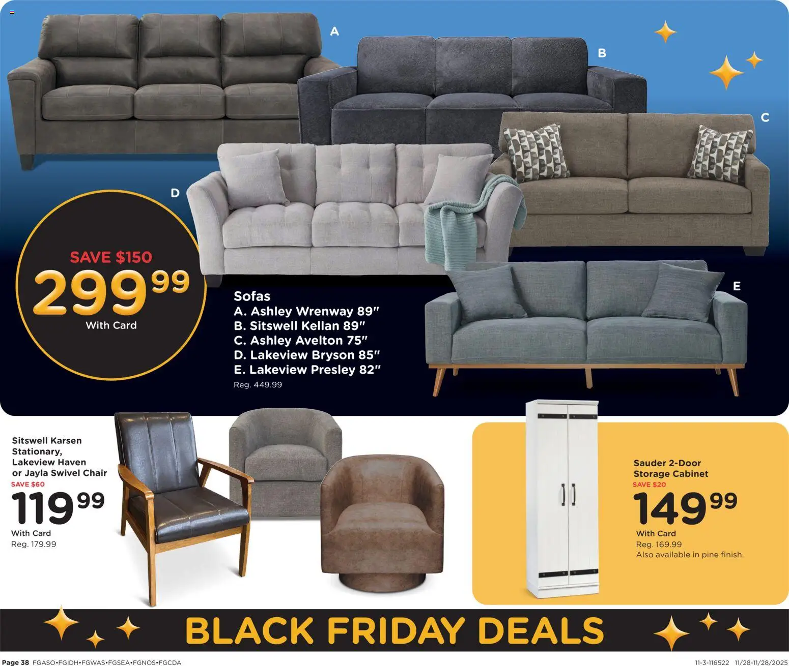 Fred Meyer Black Friday  - valid from 28.11.2025 | Page: 39 | Products: Chair, Swivel