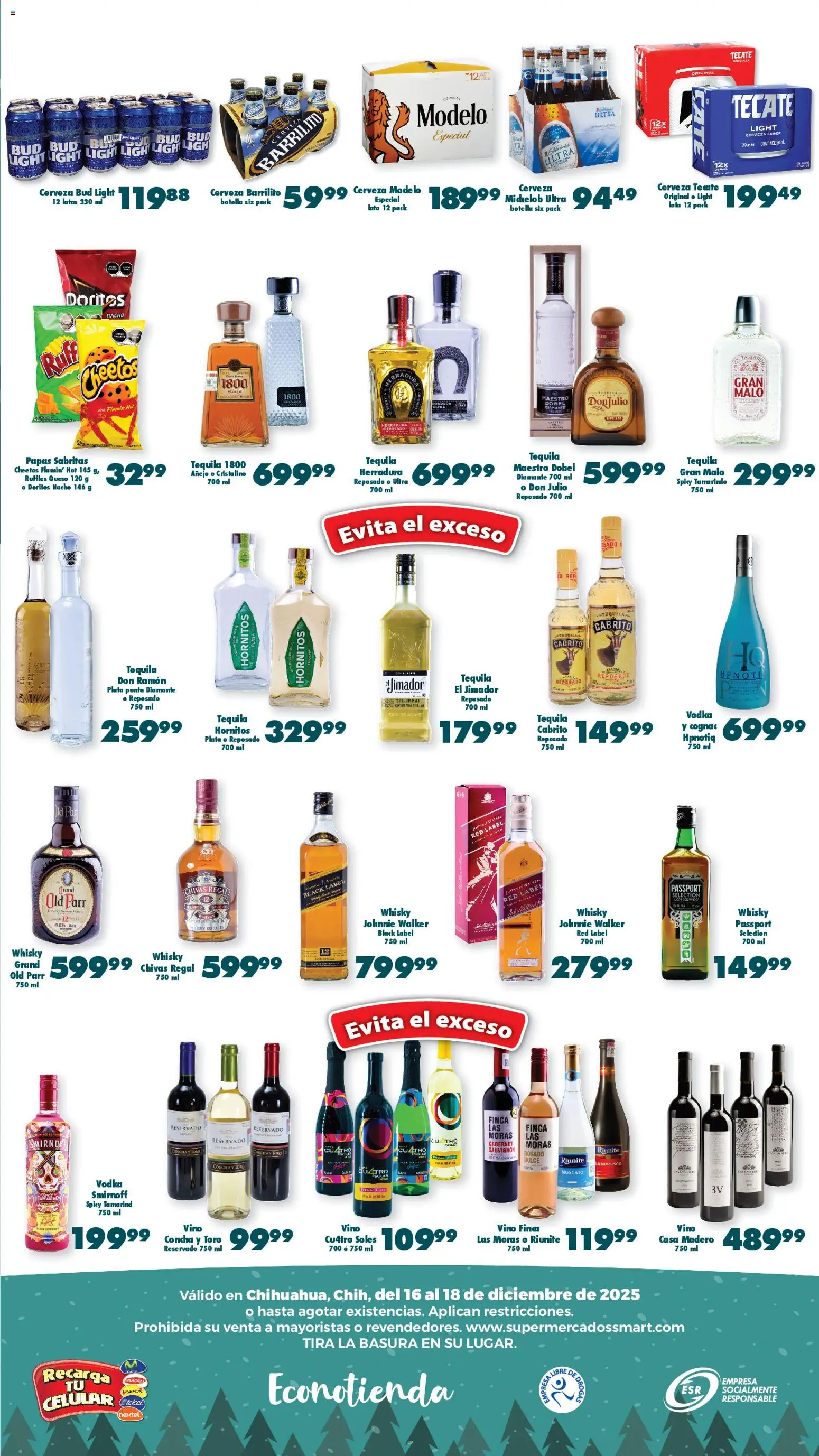 Nuevas ofertas de S-Mart válidas en toda la República Mexicana desde el 16.12.2025. ¡Encuentra las mejores ofertas en S-Mart folleto Ofertas de Feria Chihuahua! | Página: 3 | Productos: Queso, Vino, Vodka, Whisky