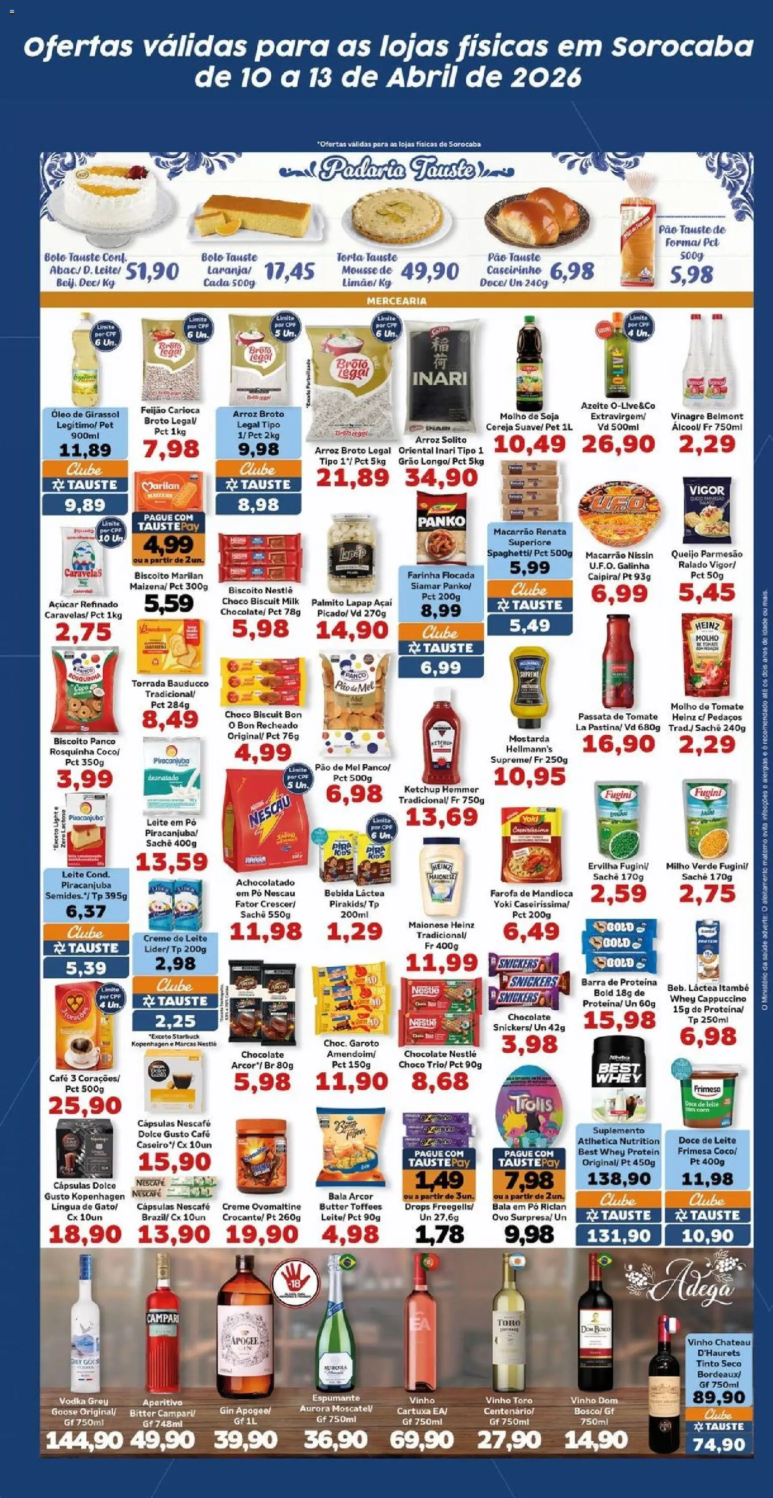 Tauste Folheto - válido de 10.04.2026 | Página: 3 | Produtos: Ervilha, Pão, Vinho, Azeite