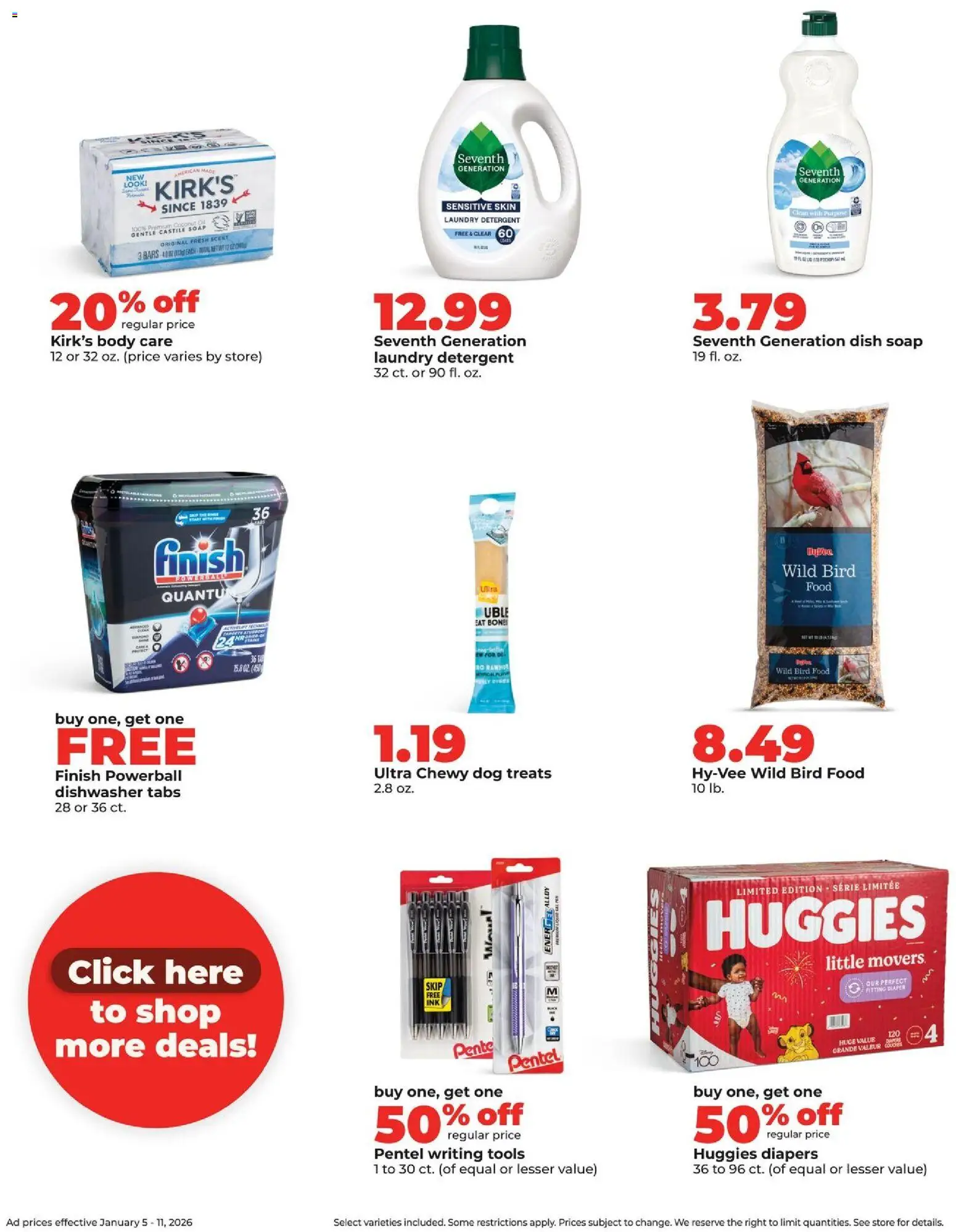 HyVee Weekly Ad - valid from 05.01.2026 | Page: 38 | Products: Dog Treats, Soap, Detergent, Dishwasher