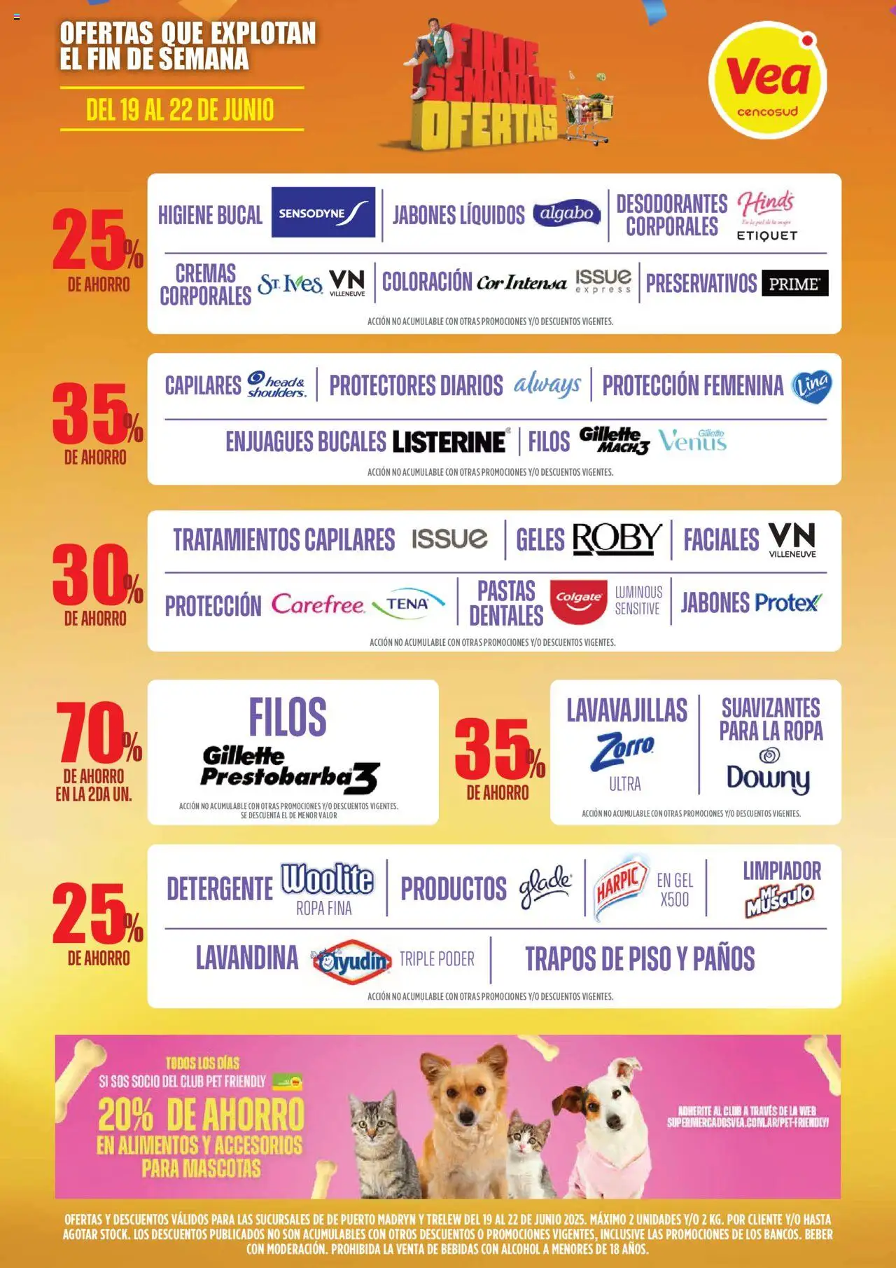 Vea - Ofertas fin de semana Chubut │ válido desde el 19.06.2025 | Página: 6 | Productos: Detergente, Limpiador, Preservativos, Protectores diarios