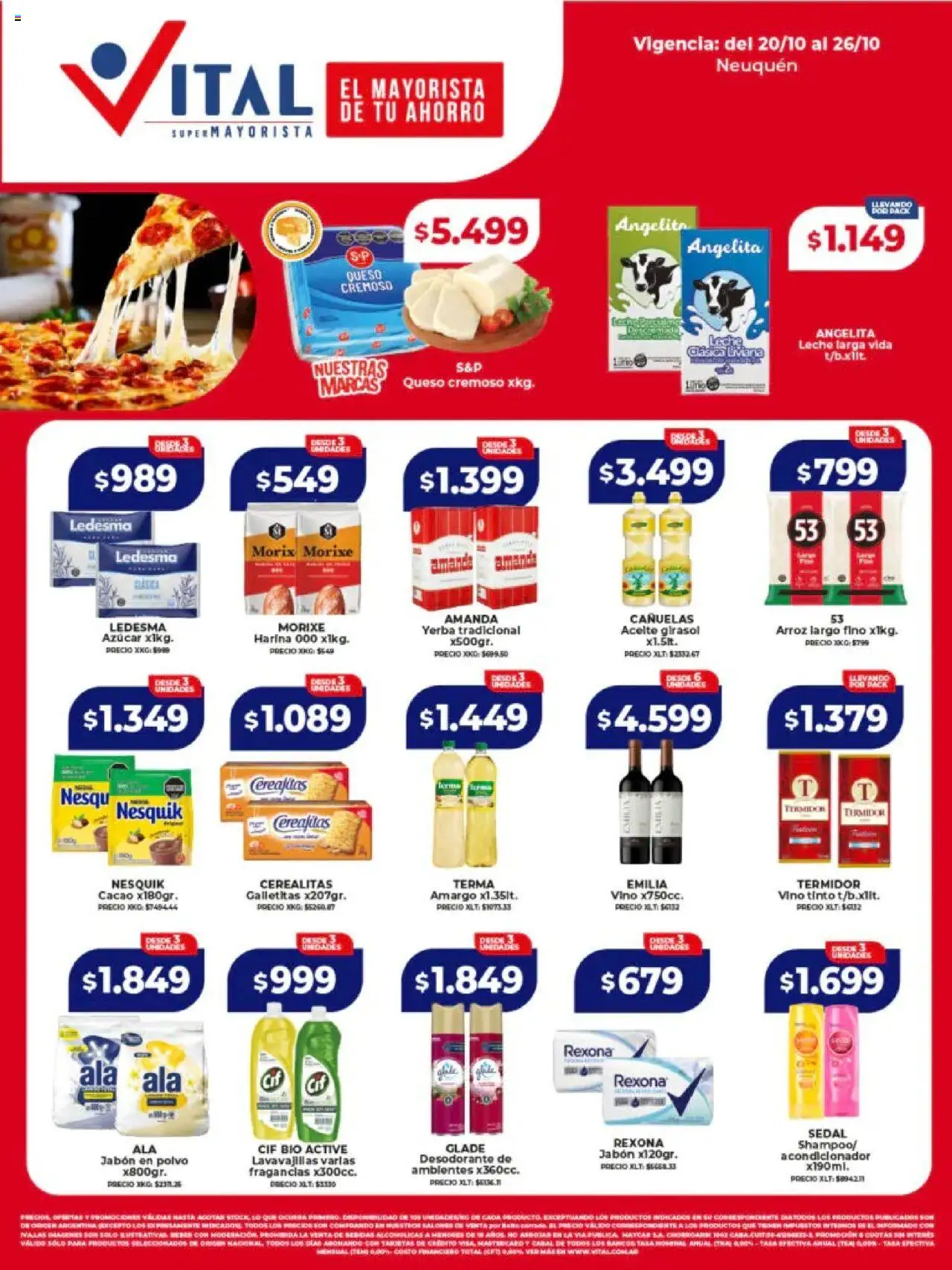 Vital - Ofertas - Neuquén │ válido desde el 20.10.2025 | Página: 1 | Productos: Lavavajillas, Polvo, Acondicionador, Jabón en polvo