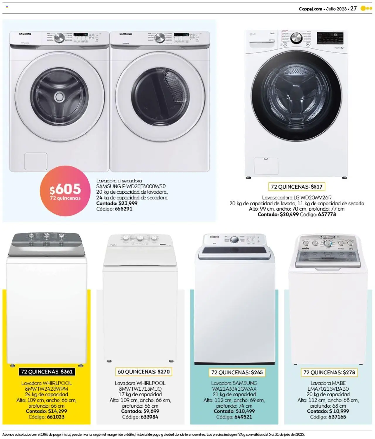 Nuevas ofertas de Coppel válidas en toda la República Mexicana desde el 05.07.2025. ¡Encuentra las mejores ofertas en Coppel catálogo Rebajas! | Página: 27 | Productos: Secadora, Lavadora, Té