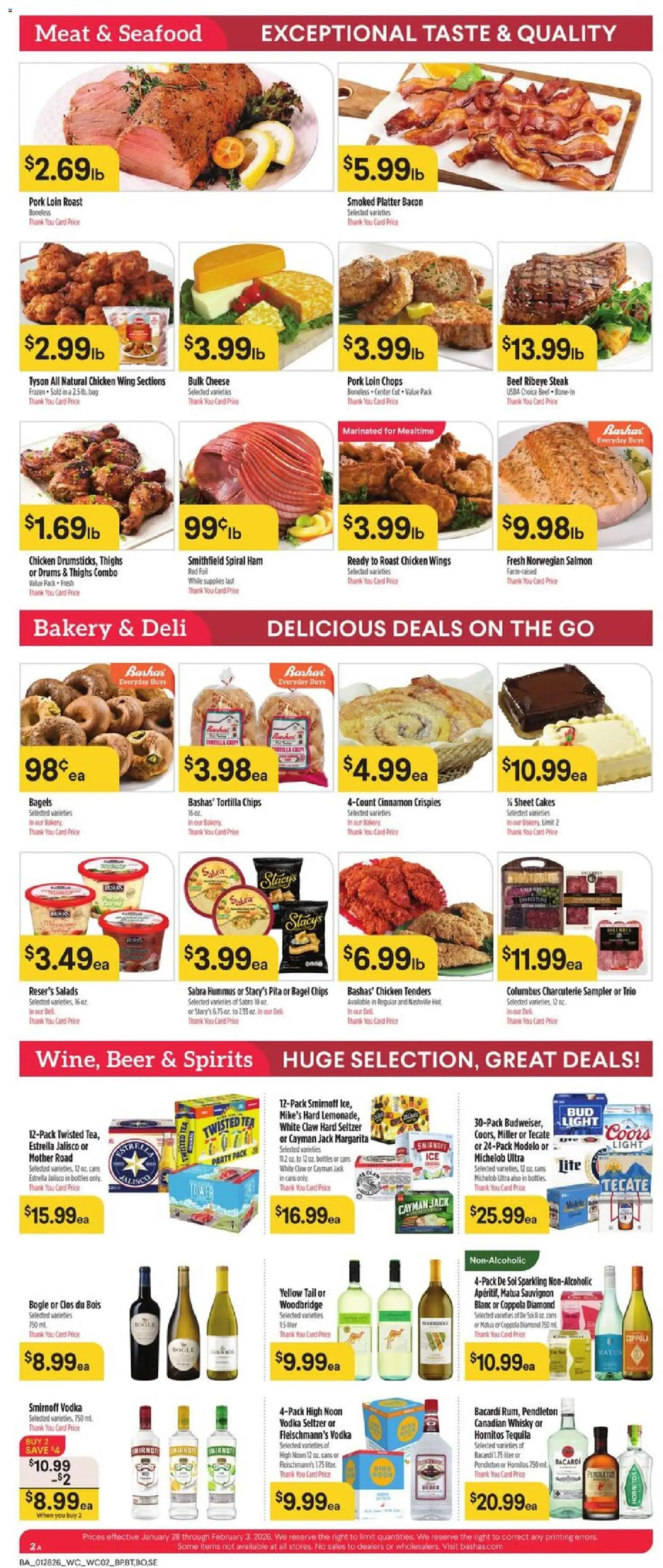 Basha's Weekly Ad - valid from 28.01.2026 | Page: 2 | Products: Bakery, Wc, Cheese, Beer