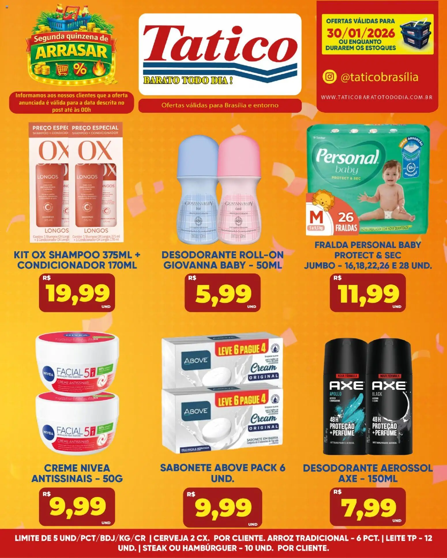 Tatico Folheto - válido de 30.01.2026 | Página: 15 | Produtos: Shampoo, Perfume, Leite, Hambúrguer