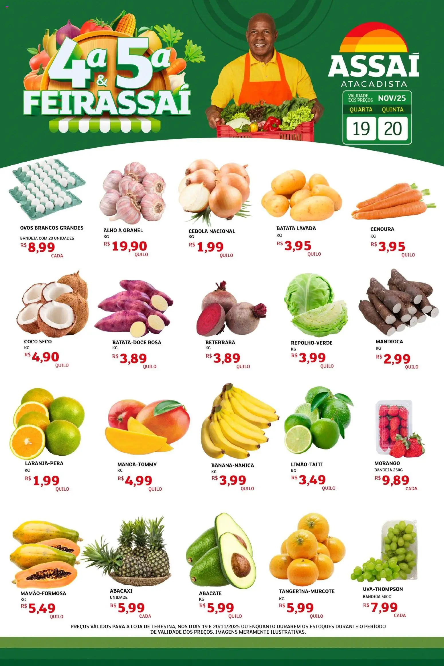 Assaí Atacadista Folheto - válido de 20.11.2025 | Página: 1 | Produtos: Beterraba, Mandioca, Bandeja, Batata