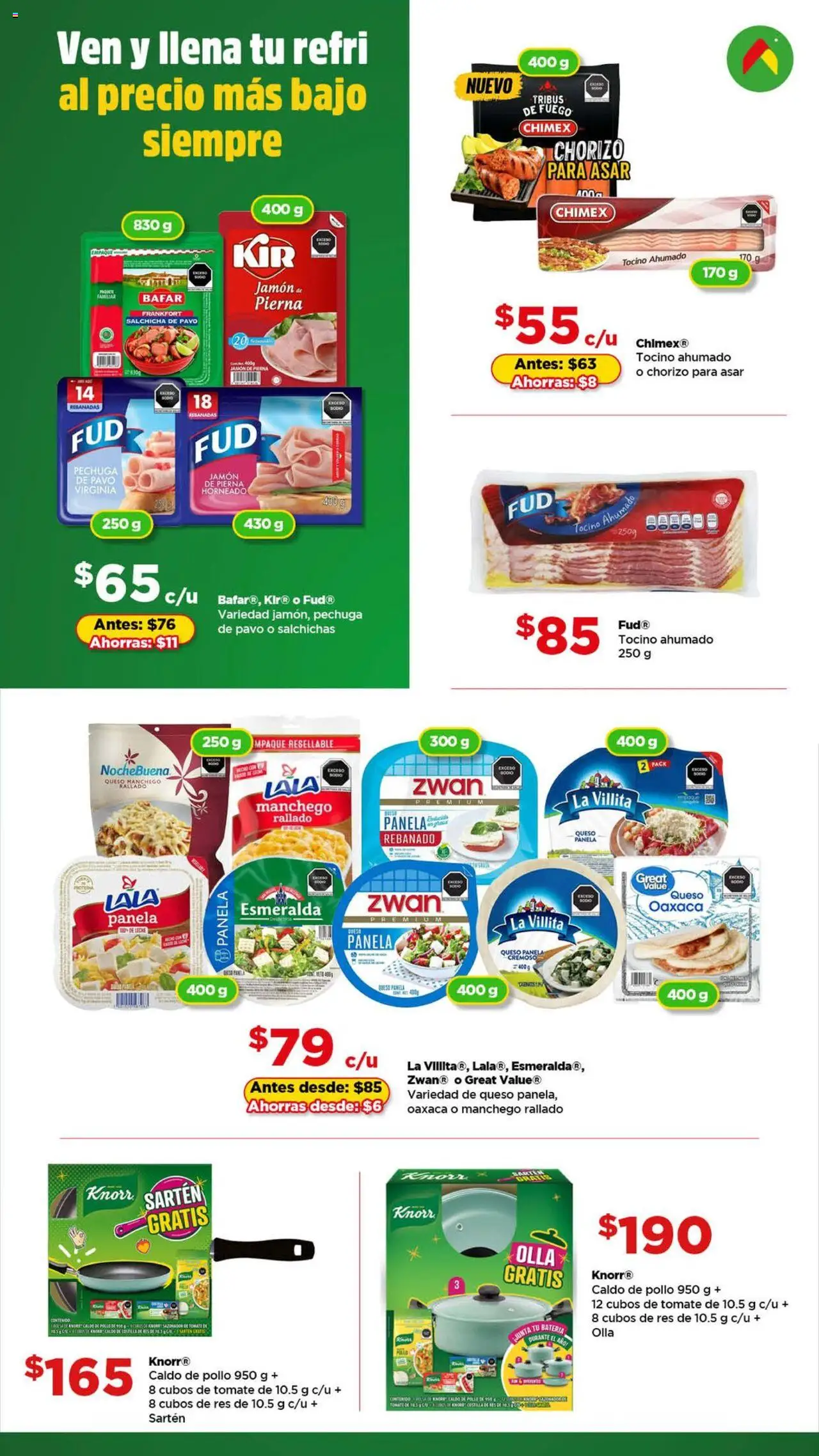 Nuevas ofertas de Bodega Aurrerá válidas en toda la República Mexicana desde el 14.10.2025. ¡Encuentra las mejores ofertas en Bodega Aurrerá folleto Aquí Sí te Alcanza! | Página: 4 | Productos: Tomate, Jamón, Chorizo, Sartén