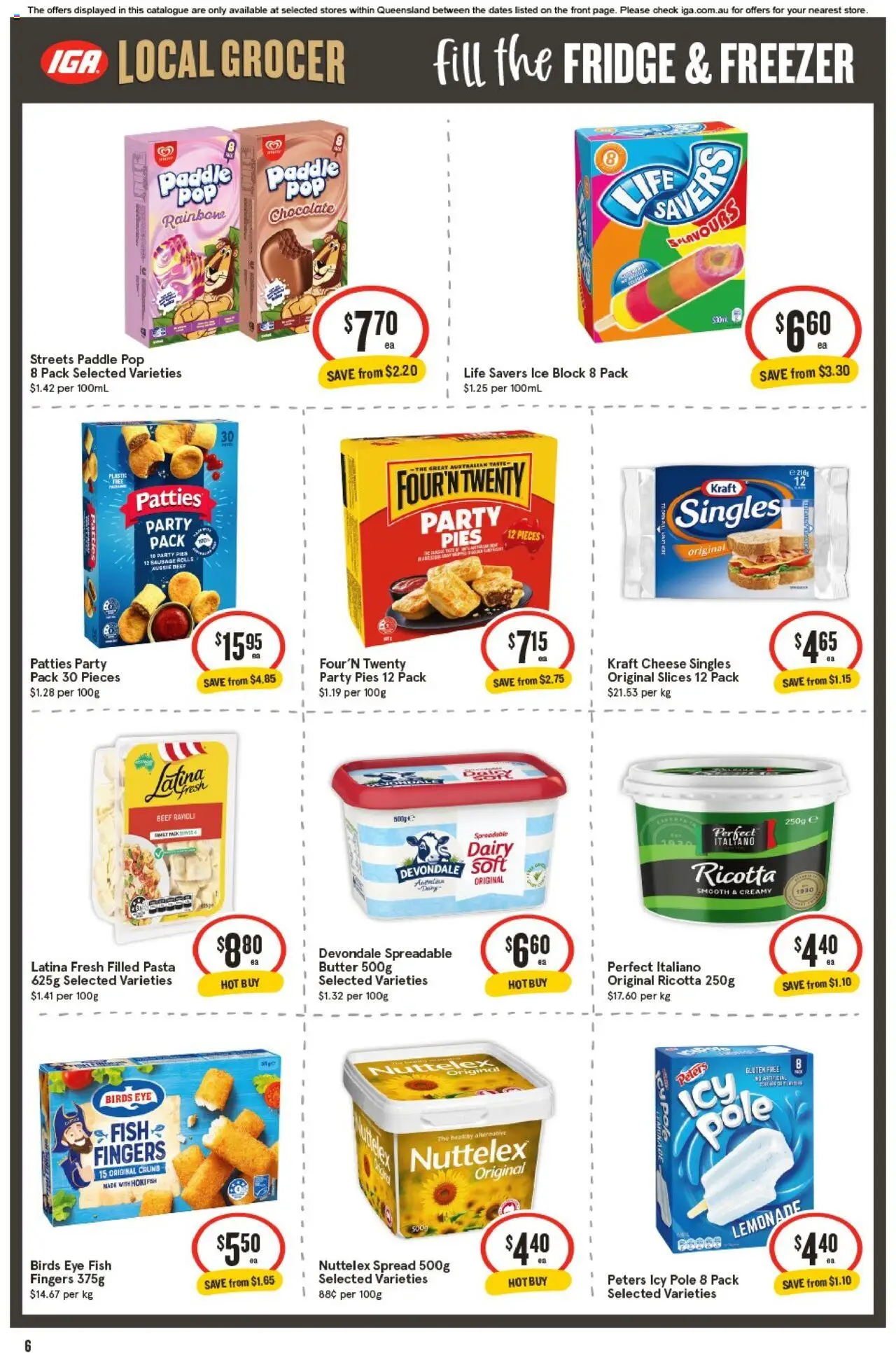 IGA catalogue - valid from 08.10.2025 | Page: 6 | Products: Butter, Cheese, Fridge, Freezer