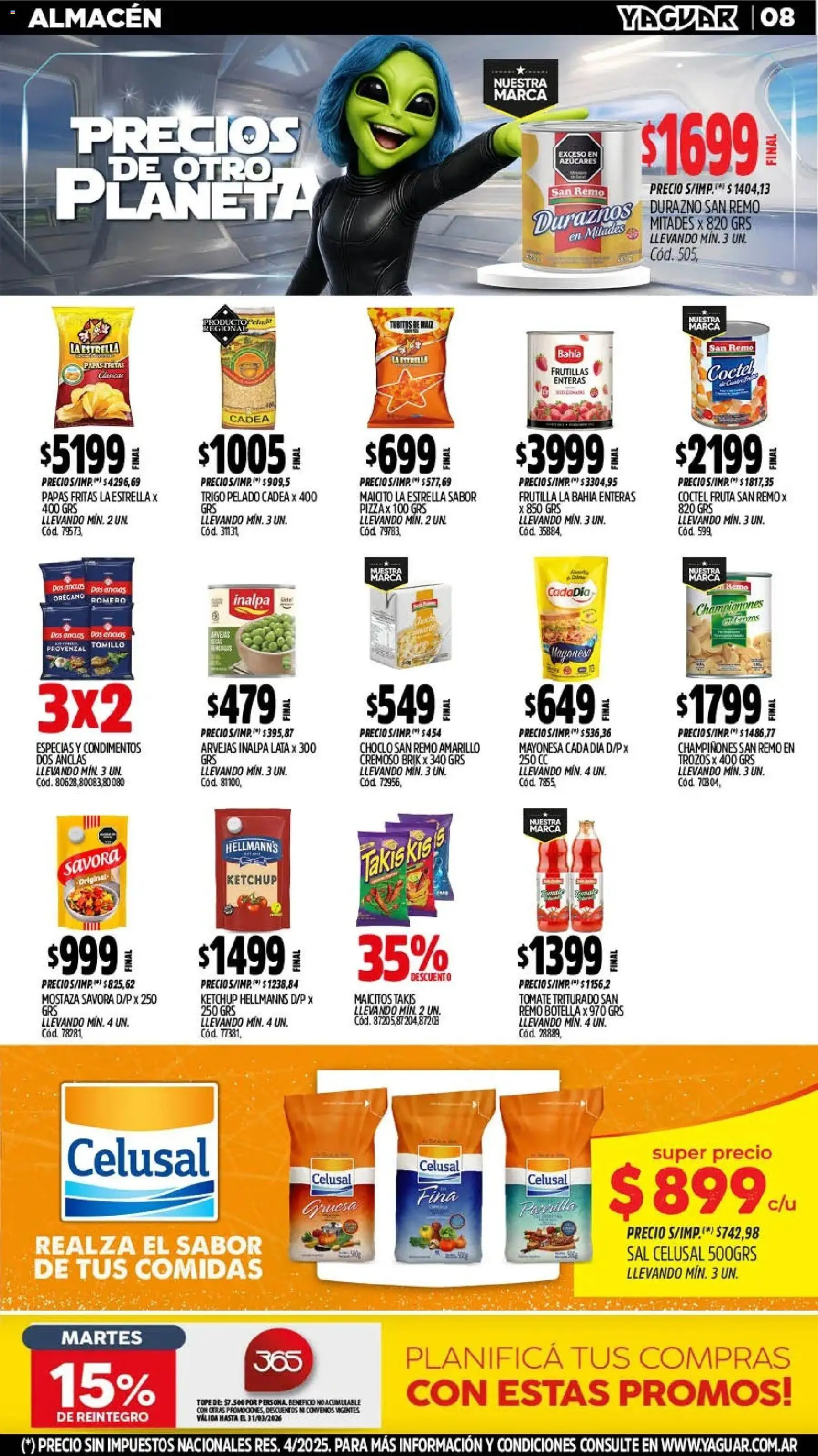 Yaguar - Oferta Semanal San Juan │ válido desde el 11.03.2026 | Página: 10 | Productos: Choclo, Mostaza, Maiz, Orégano