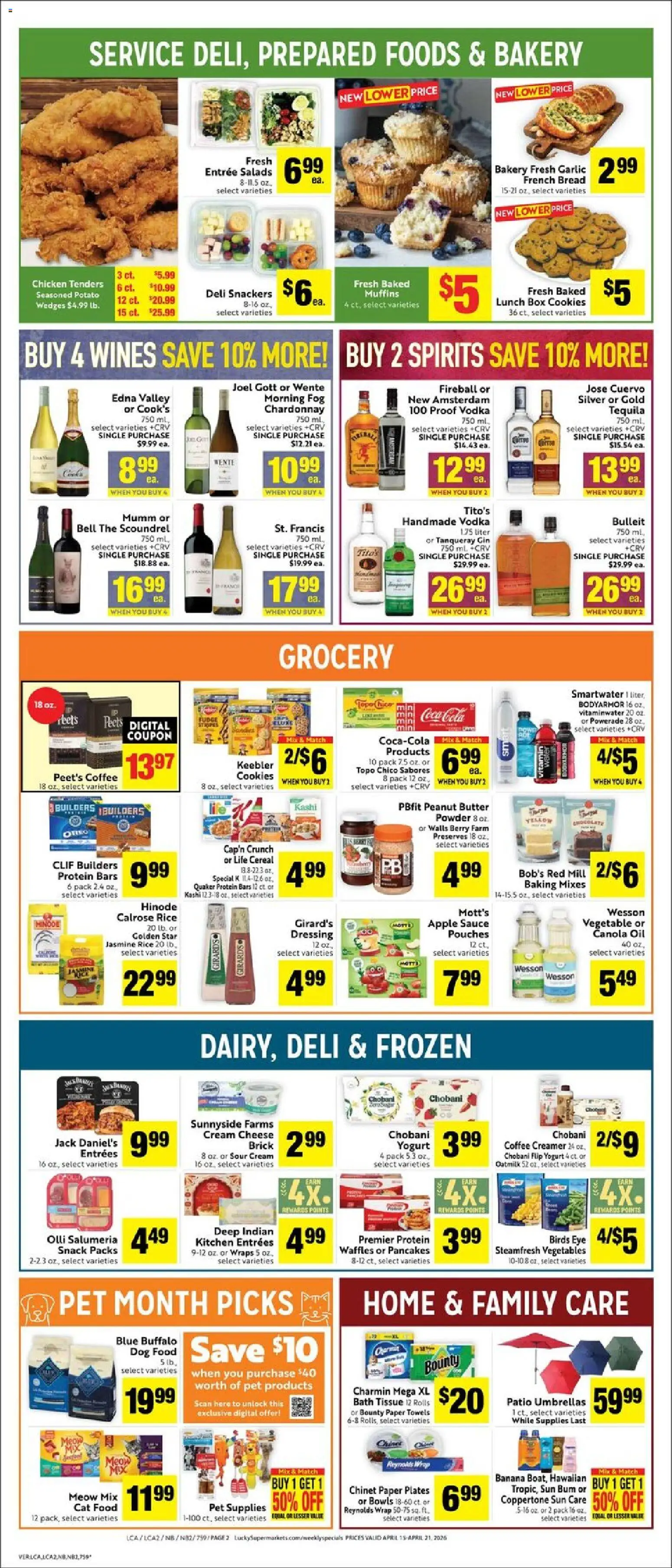 Lucky Supermarkets Weekly - AK - valid from 15.04.2026 | Page: 2 | Products: Yogurt, Bread, Sauce, Garlic