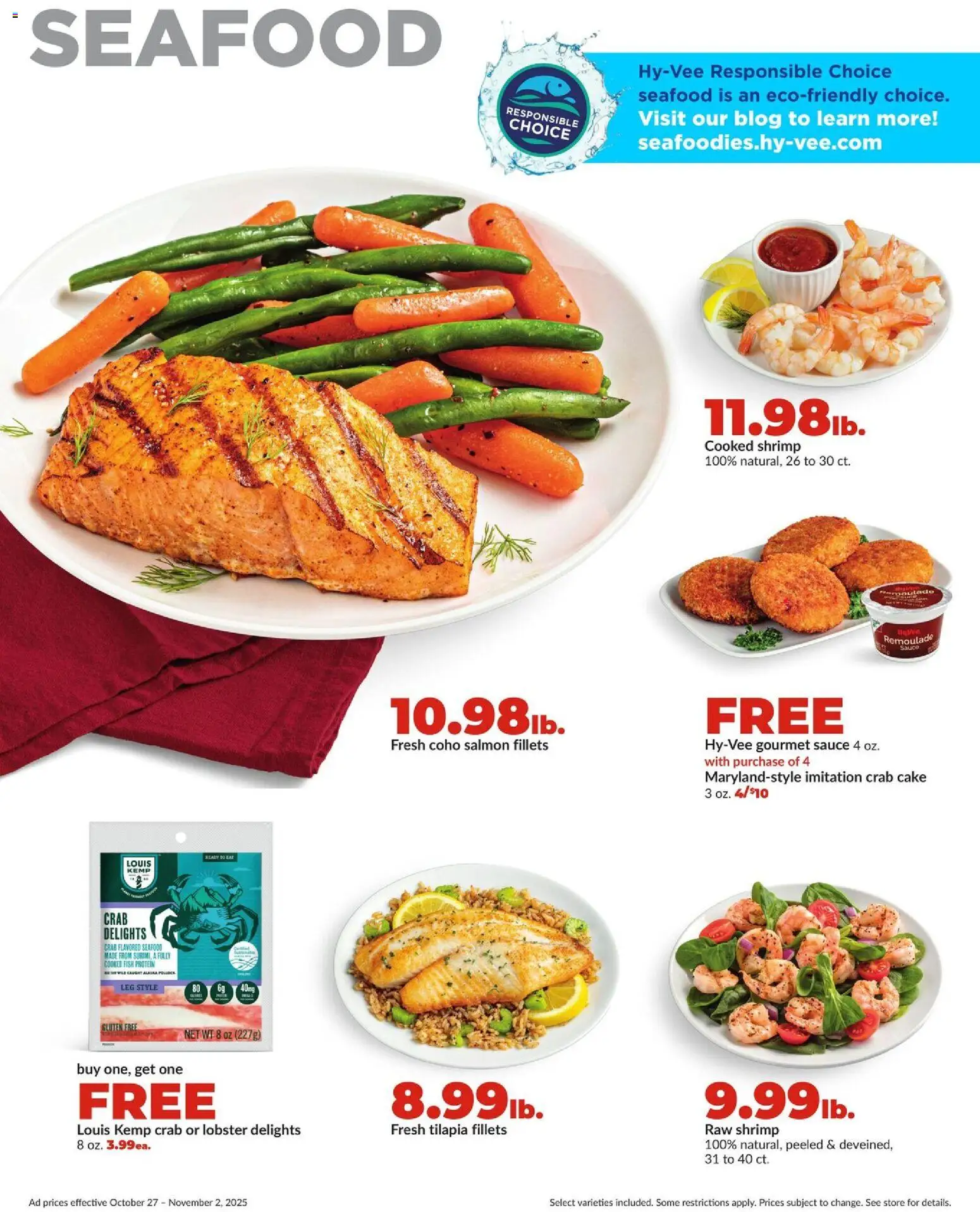 HyVee Weekly Ad - valid from 27.10.2025 | Page: 13 | Products: Fish, Sauce, Seafood