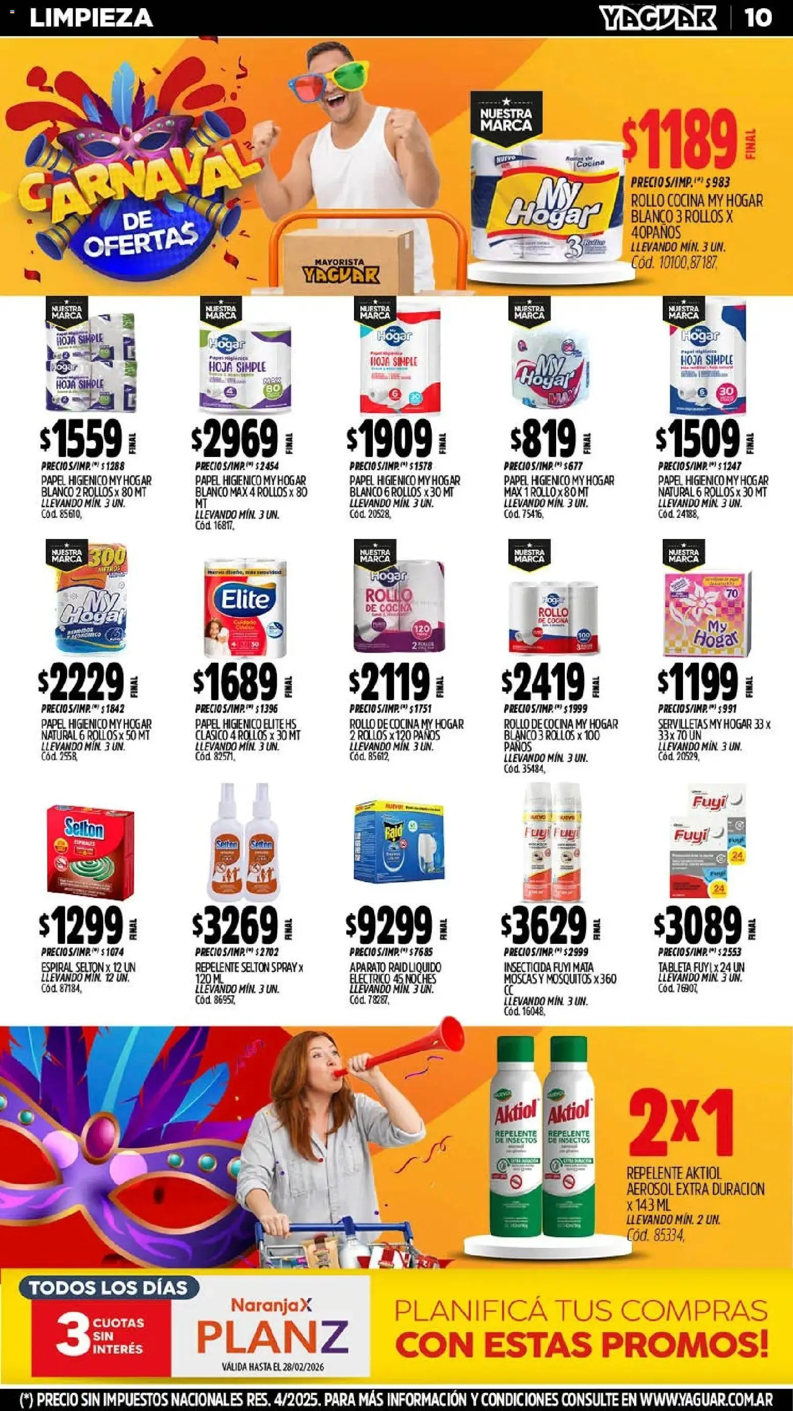 Yaguar - Oferta Semanal Chaco │ válido desde el 02.02.2026 | Página: 10 | Productos: Repelente, Papel higiénico, Cocina, Insecticida