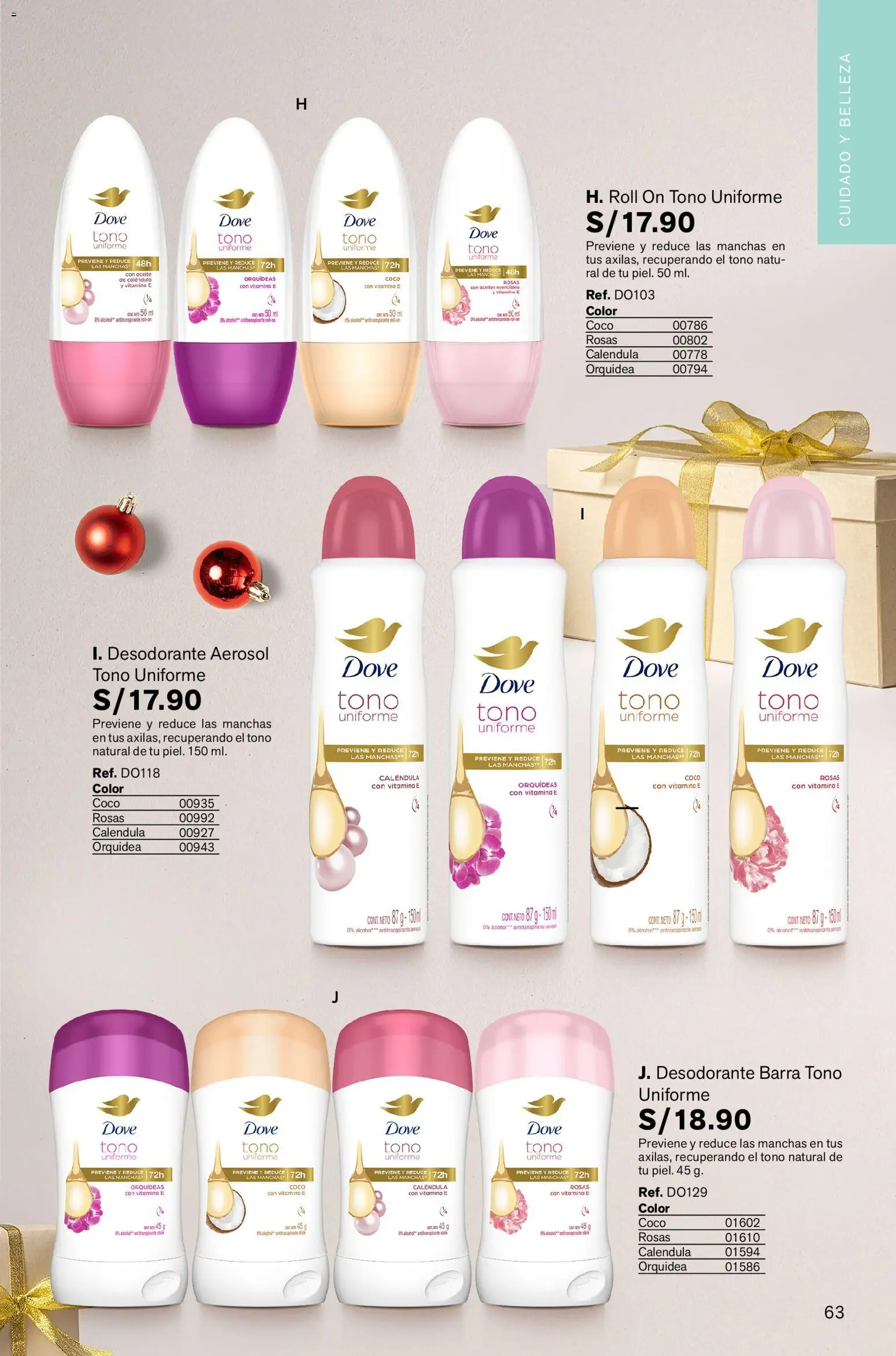 Catálogo Leonisa válido desde 05.12.2025 | Página: 63 | Productos: Desodorante, Antitranspirante, Aceite