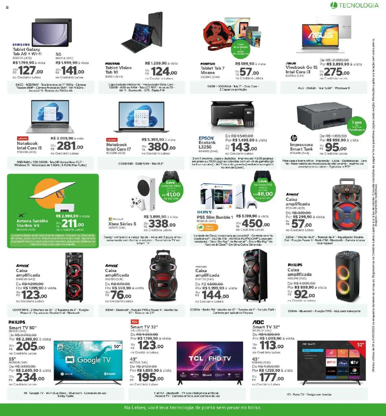 Lebes Folheto - válido de 01.07.2025 | Página: 15 | Produtos: Impressora, Áudio, Xbox, Disco