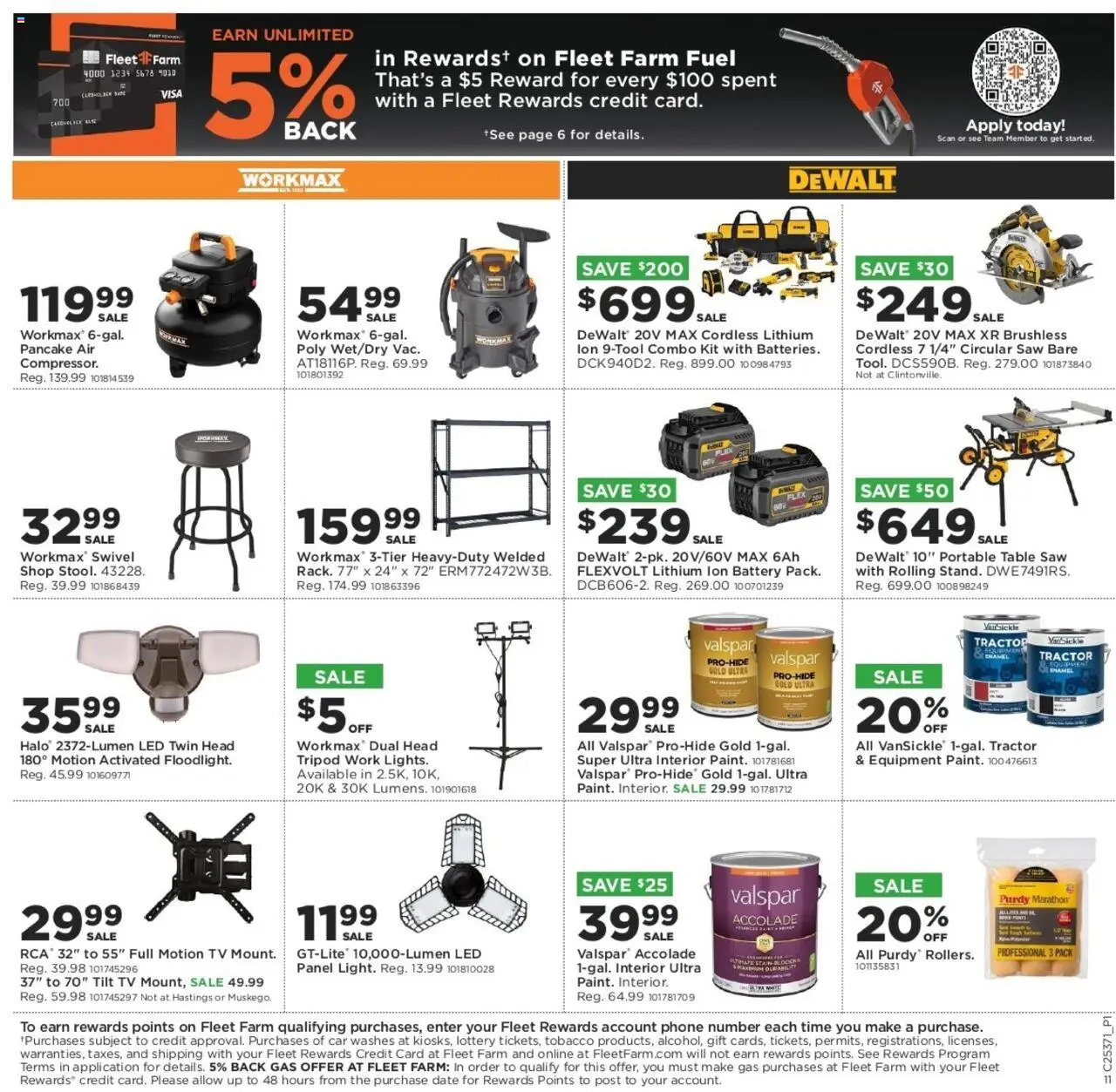 Mills Fleet Farm Weekly Ad - valid from 11.09.2025 | Page: 14 | Products: Saw, Table, Battery, Tv