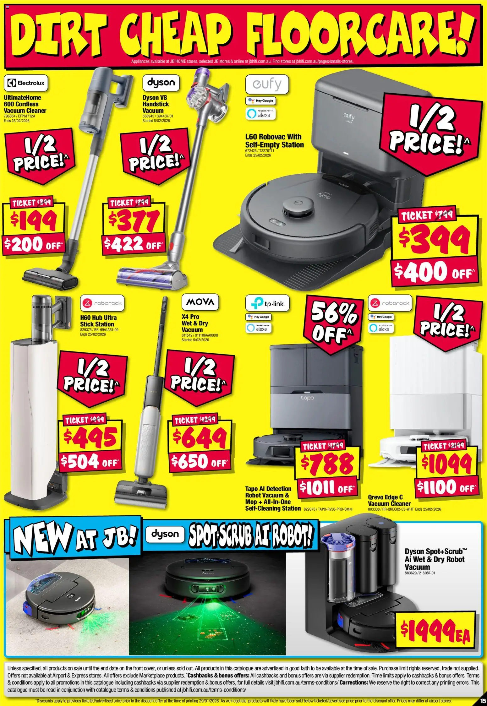 JB Hi-Fi catalogue - valid from 12.02.2026 | Page: 15 | Products: Mop, Cleaner, Vacuum cleaner, Robot