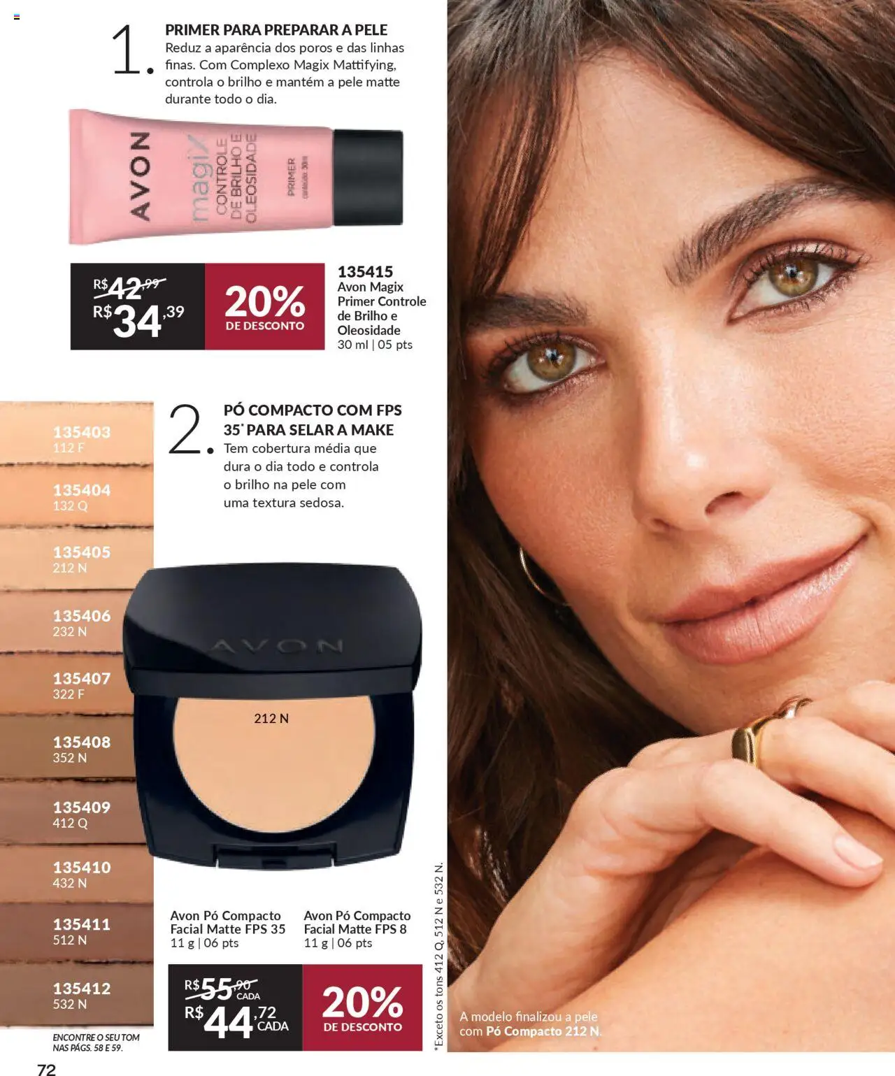 Avon Folheto - válido de 16.06.2025 | Página: 72 | Produtos: Pó compacto, Pó, Primer
