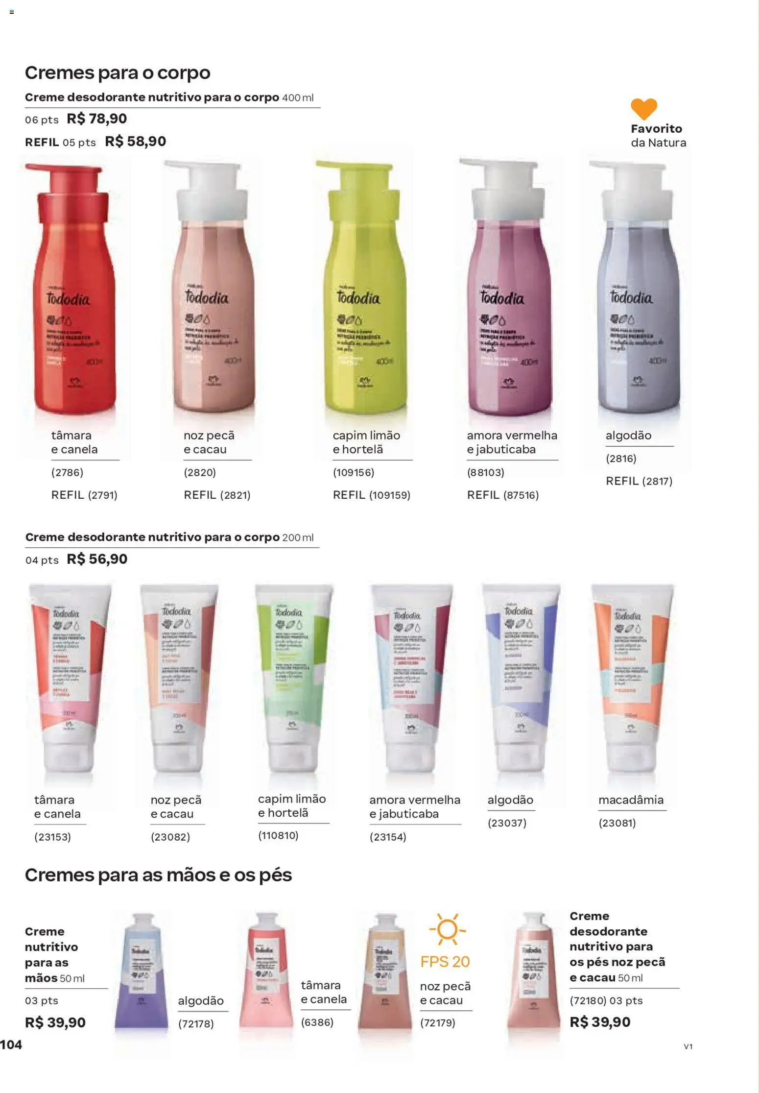 Natura Folheto - válido de 26.12.2025 | Página: 104 | Produtos: Macadâmia, Hortelã, Desodorante, Algodão