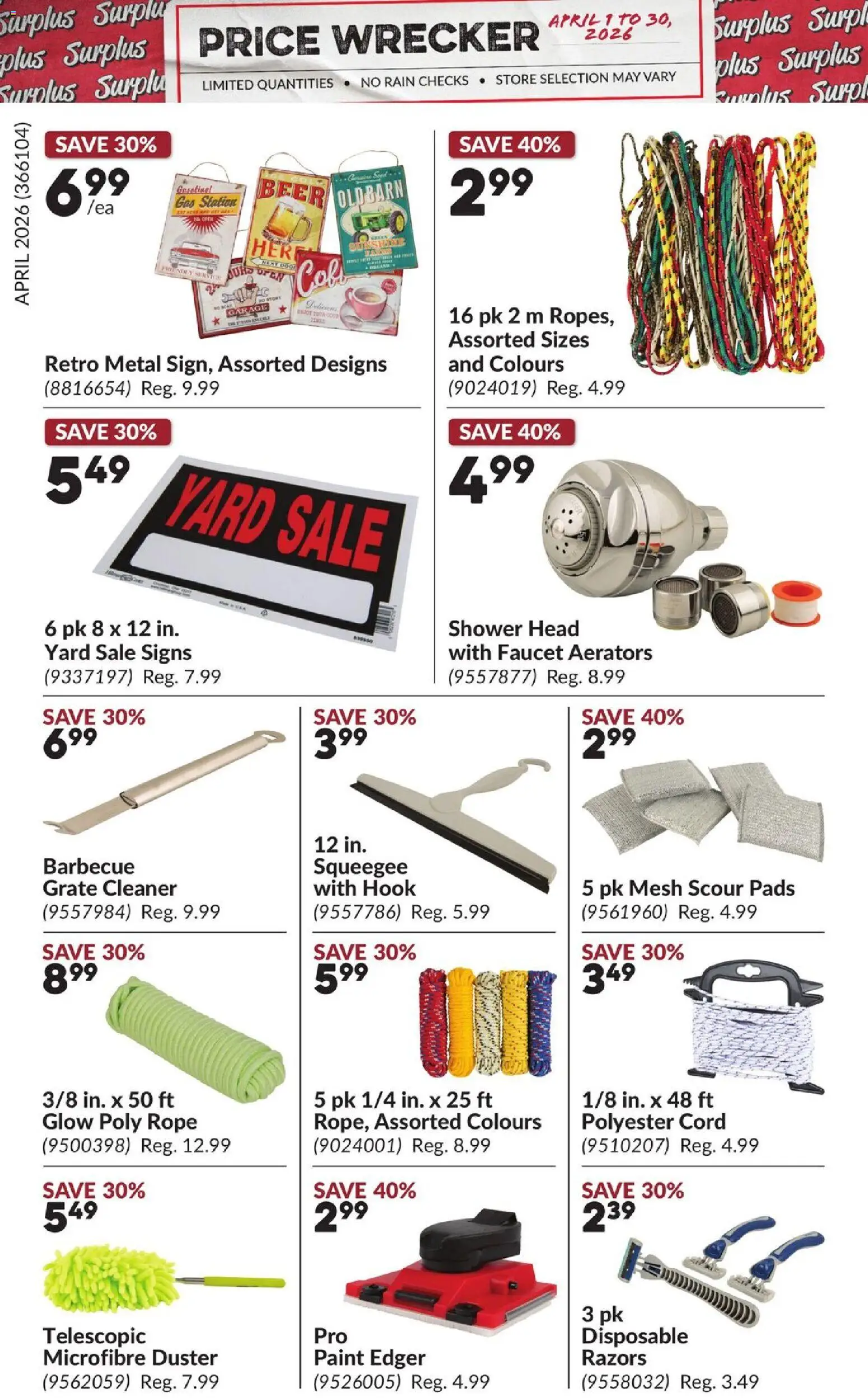 Princess Auto flyer valid from 01.04.2026 | Page: 9 | Products: Grate, Shower, Beer