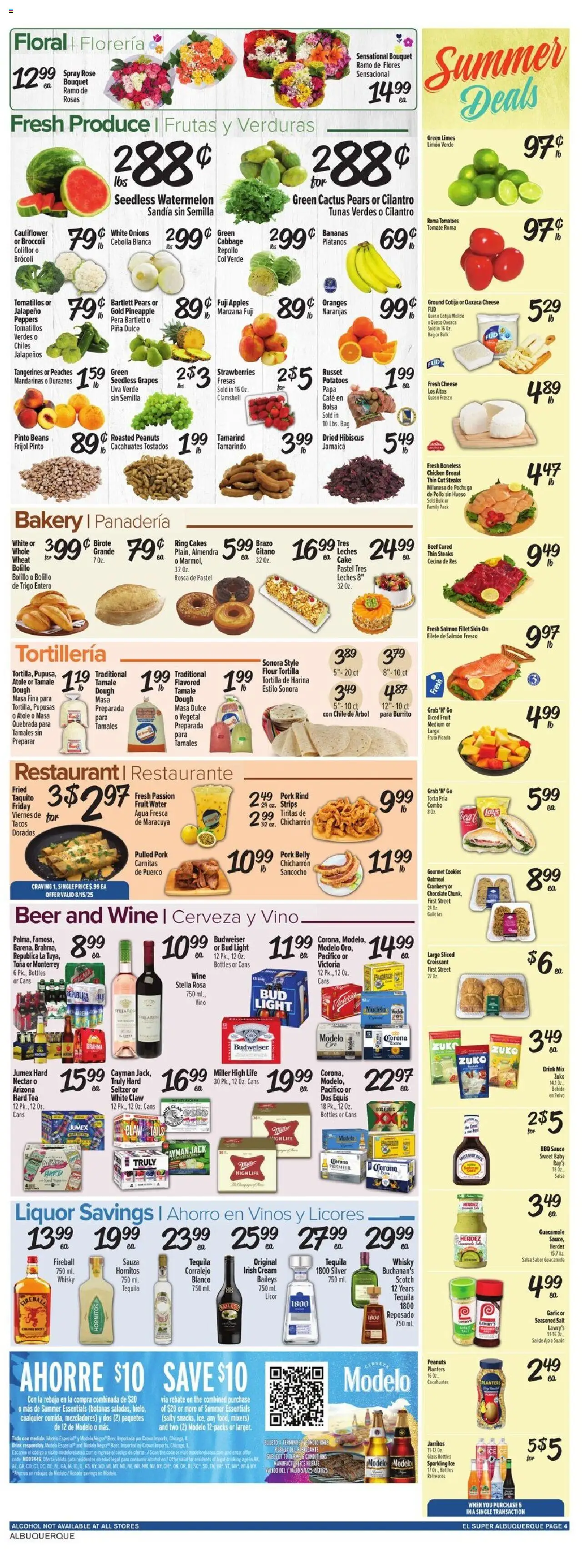 El Super Weekly Ad - NM - valid from 13.08.2025 | Page: 4 | Products: Bakery, Tea, Beef, Cauliflower