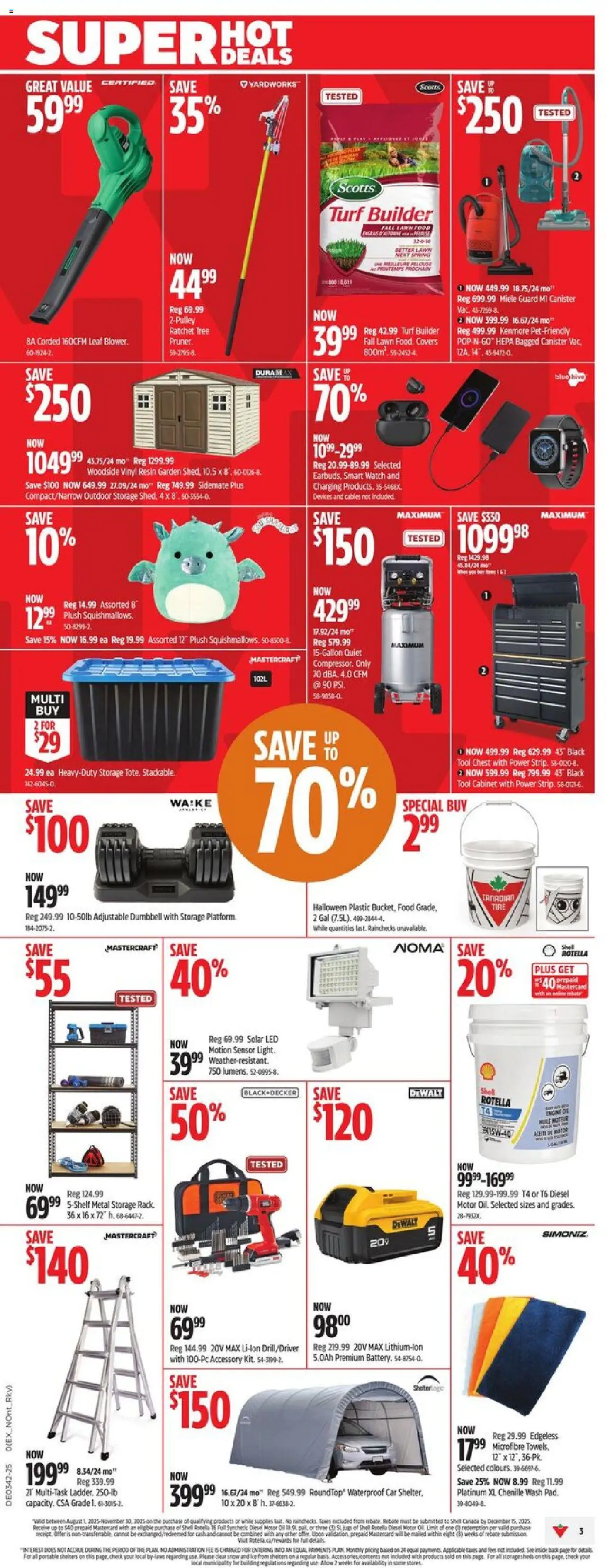 Canadian Tire flyer valid from 10.10.2025 | Page: 4 | Products: Watch, Cabinet, Oil