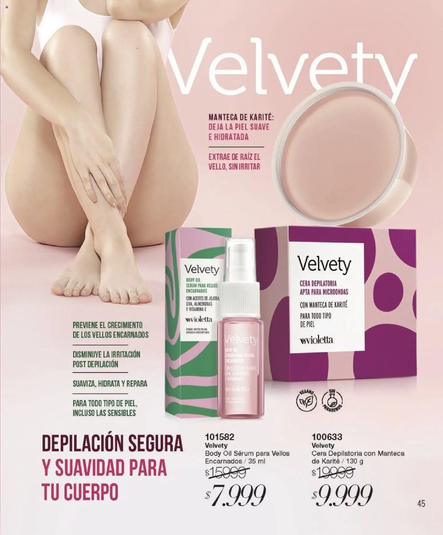 Violetta catálogo │ válido desde el 01.01.2026 | Página: 45 | Productos: Body, Cera, Microondas, Manteca