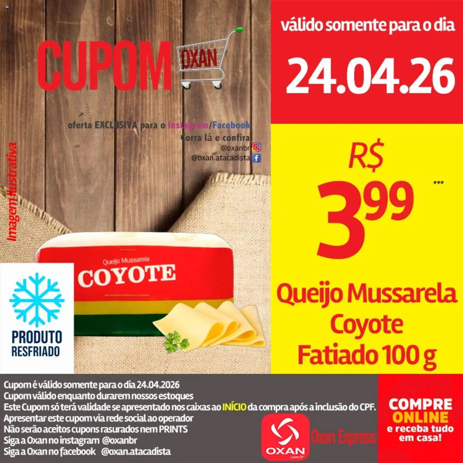 Oxan Atacadista Folheto - válido de 24.04.2026 | Página: 4 | Produtos: Queijo, Mussarela