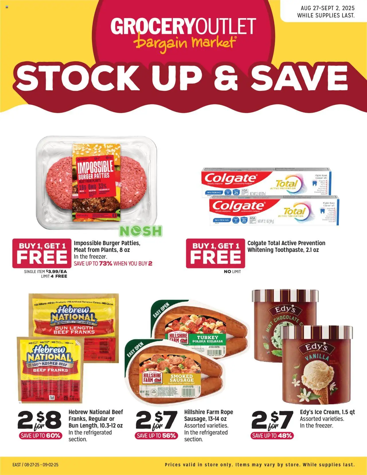 Grocery Outlet Weekly Ad - PA - valid from 27.08.2025 | Page: 2 | Products: Chocolate, Pork, Sausage, Freezer