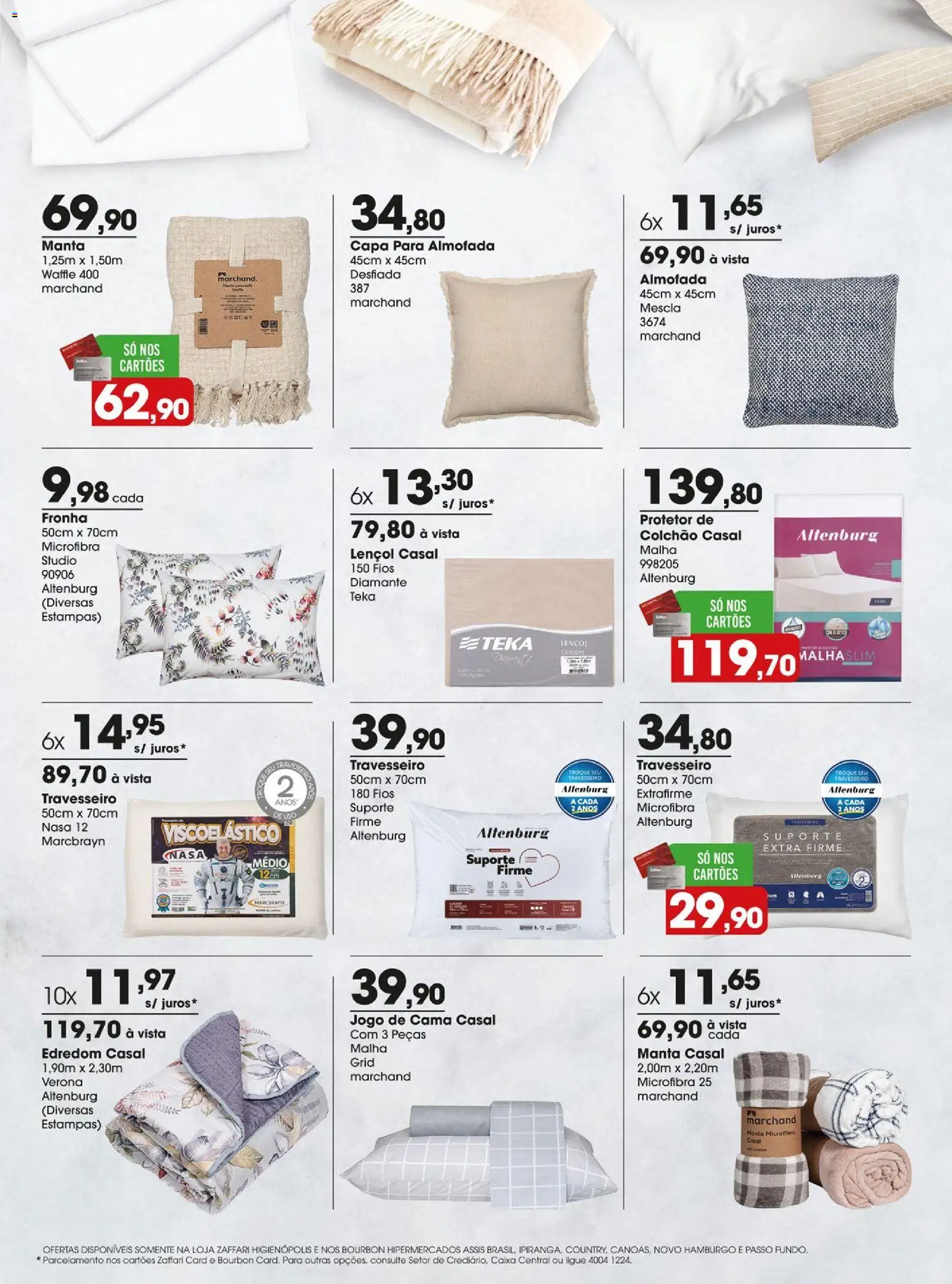 Zaffari Folheto - válido de 02.04.2026 | Página: 3 | Produtos: Travesseiro, Cama, Colchão, Lençol