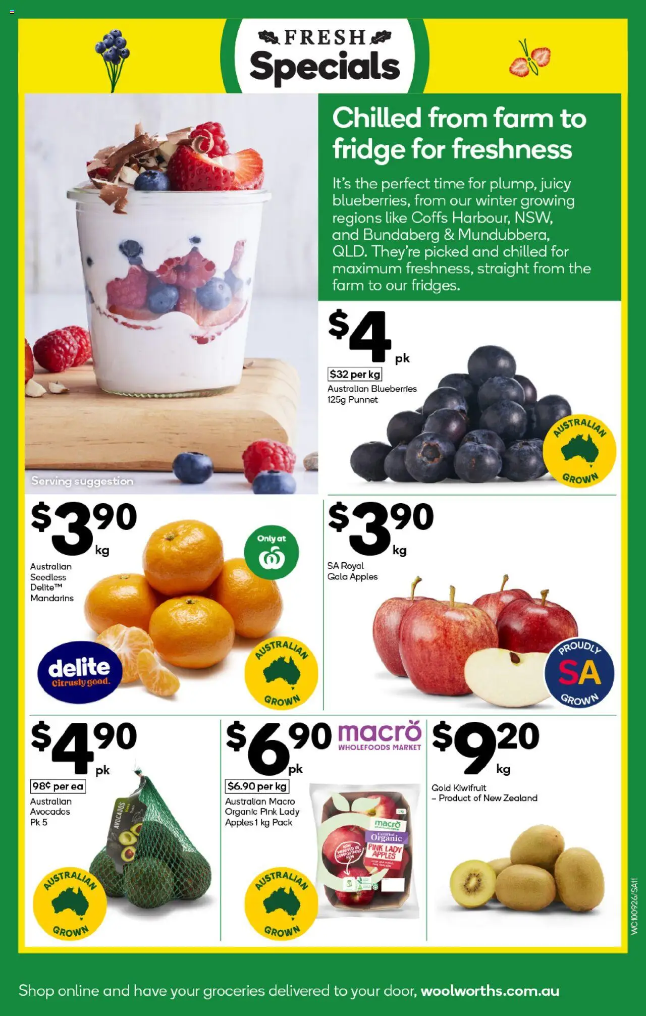 Woolworths catalogue - valid from 10.09.2025 | Page: 11 | Products: Kiwifruit, Mandarins, Blueberries, Fridge