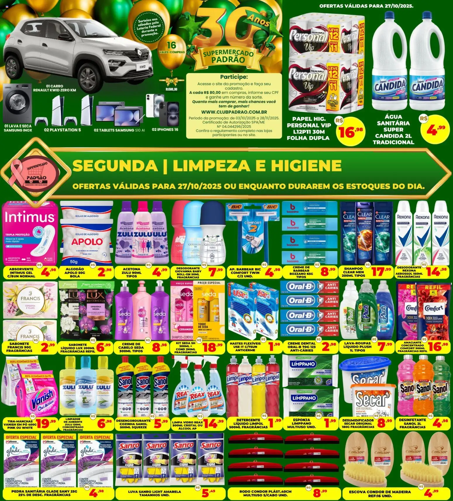 Supermercado Padrão Folheto - válido de 27.10.2025 | Página: 1 | Produtos: Esponja, Escova, Amaciante, Desinfetante