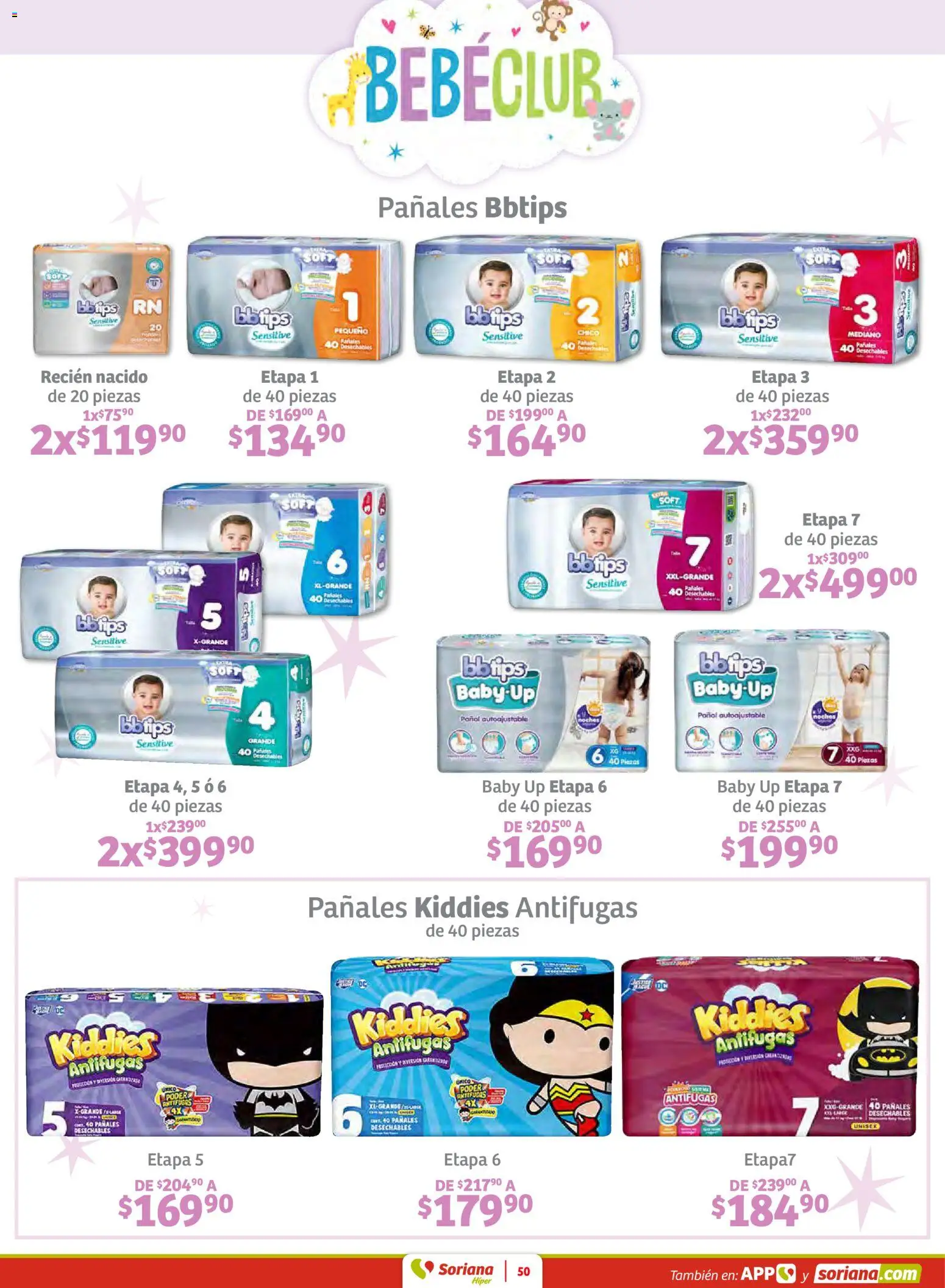 Nuevas ofertas de Soriana válidas en toda la República Mexicana desde el 29.01.2026. ¡Encuentra las mejores ofertas en Soriana - Preciazazaso Híper: Valle de México! | Página: 50 | Productos: Pañales