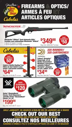 Preview of Cabelas weekly flyer / circulaire from shop Cabelas valid from 29.01.2026