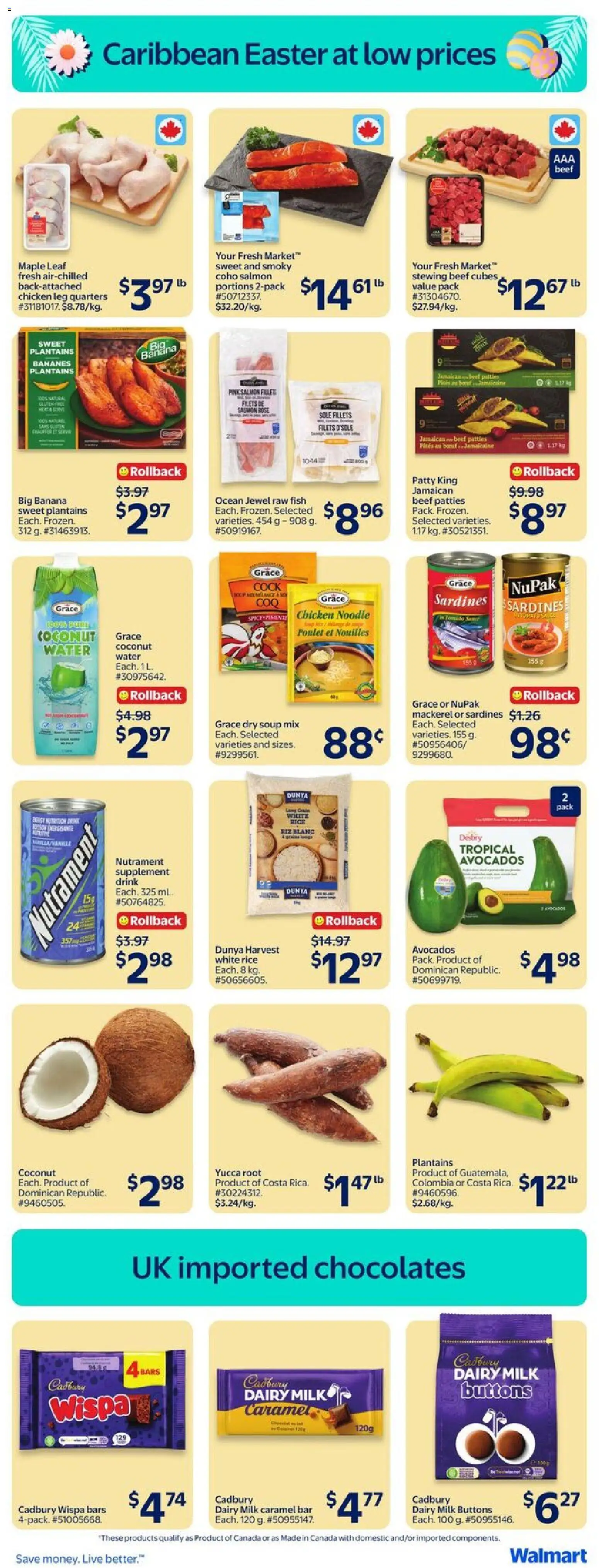 Walmart flyer valid from 26.03.2026 | Page: 10 | Products: Fish, Beef, Milk, Chicken