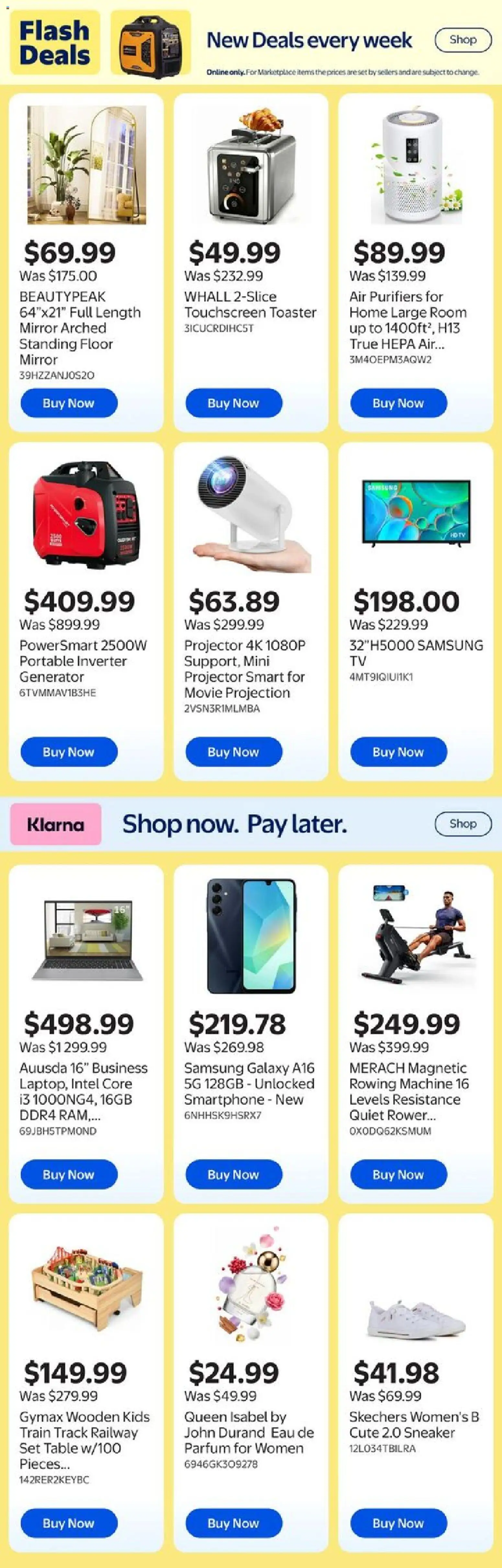 Walmart flyer valid from 26.02.2026 | Page: 7 | Products: Smartphone, Toaster, Table, Mirror
