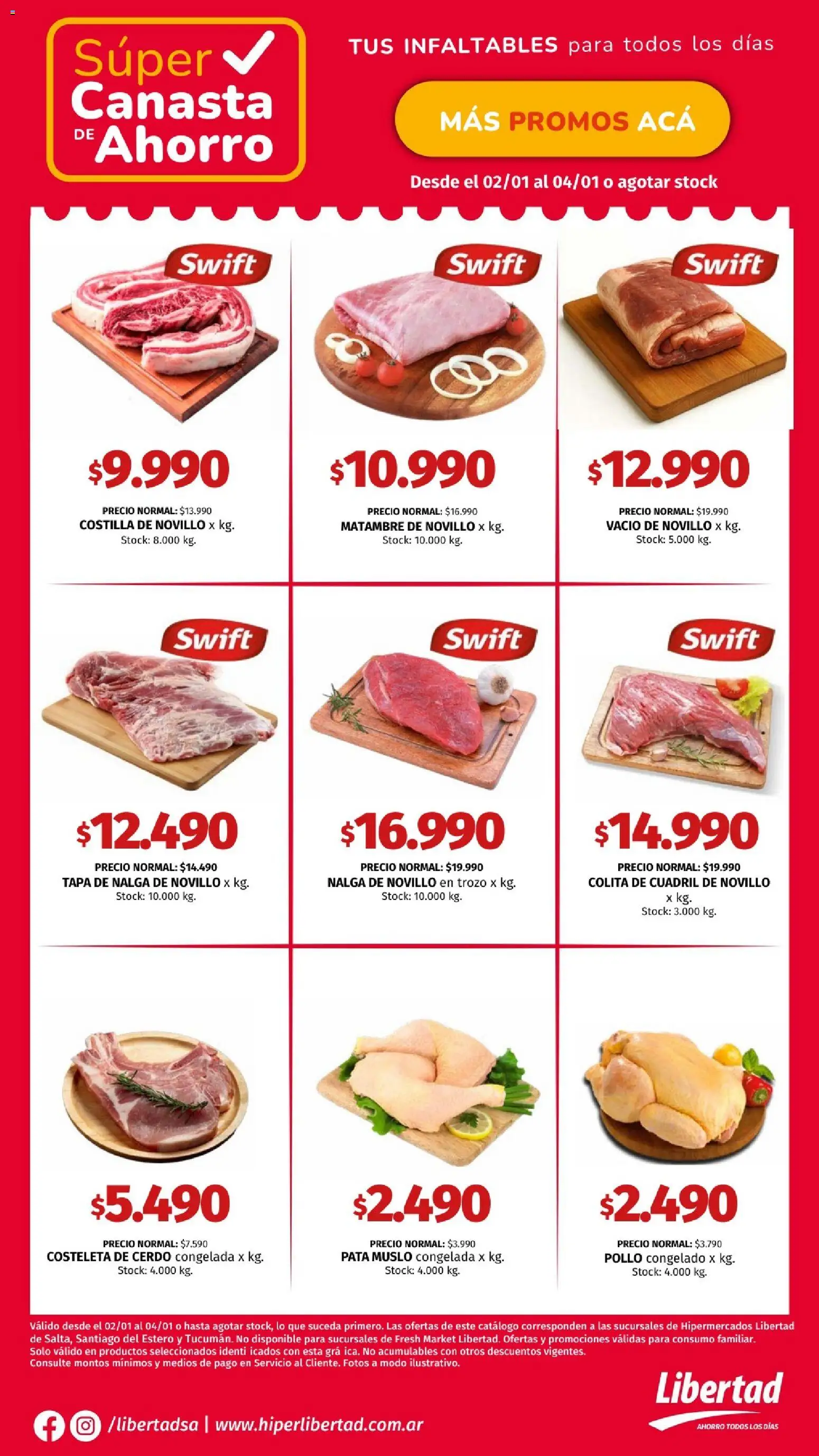 Hipermercado Libertad - CANASTA SEM 1 NOA │ válido desde el 02.01.2026 | Página: 2 | Productos: Pollo, Cerdo, Canasta